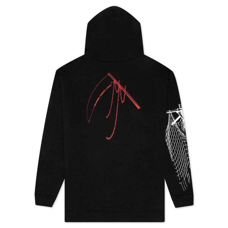 Raf Simons printed scarf hoodie outlook