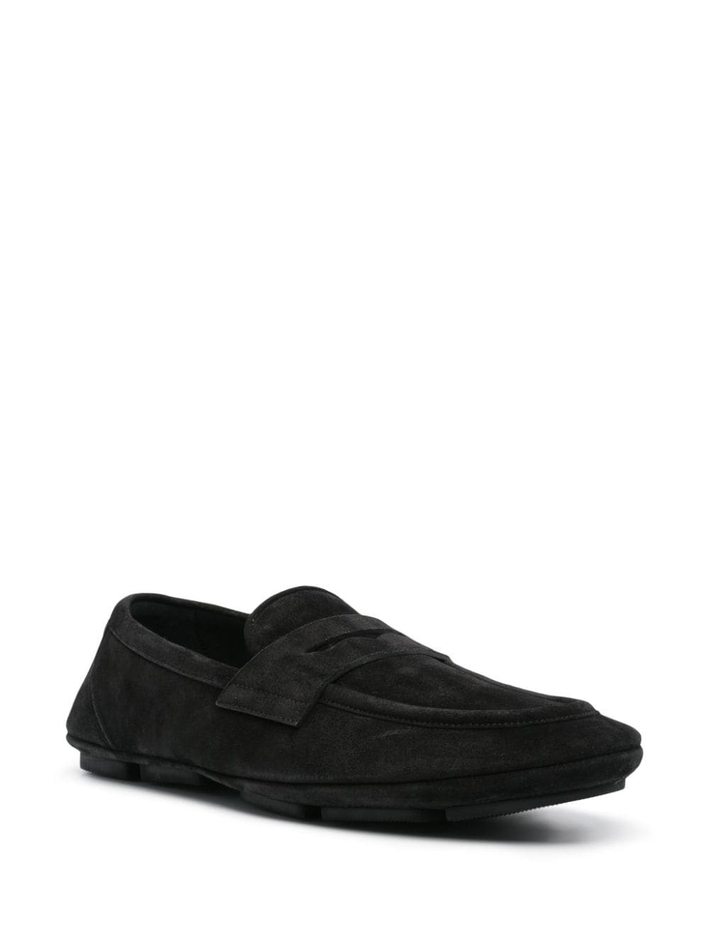 logo-plaque suede loafers - 2