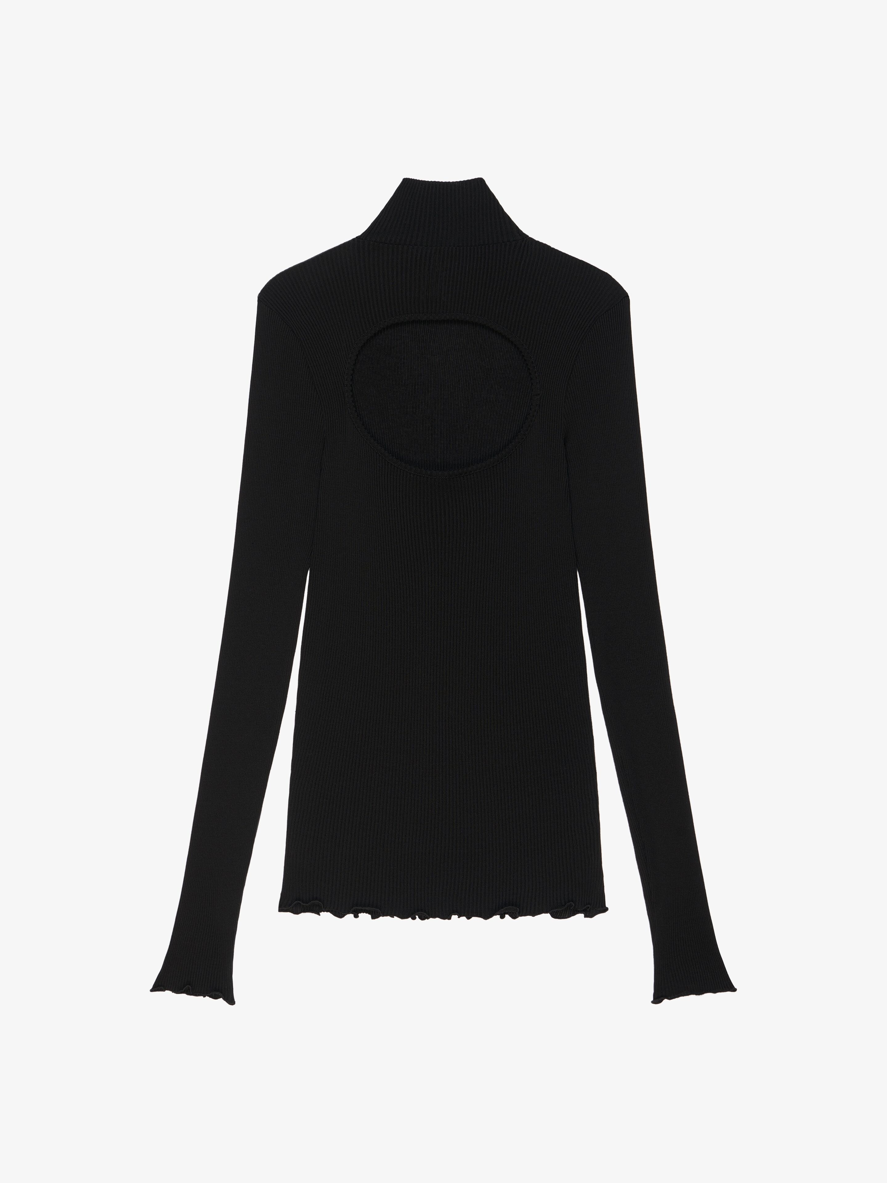 OPEN BACK SWEATER IN RIBBED SILK - 5