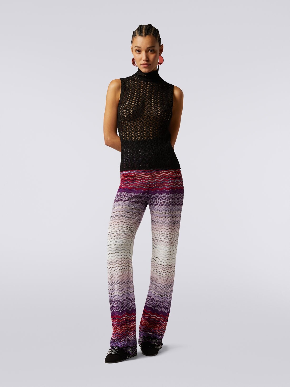 Raschel knit wool and viscose sleeveless top - 2