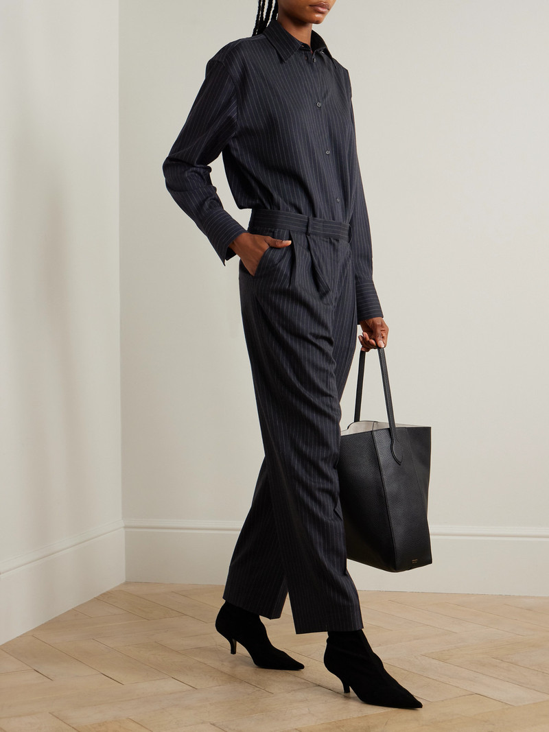 TOTEME Pleated Pinstriped Wool-blend Tapered Pants outlook