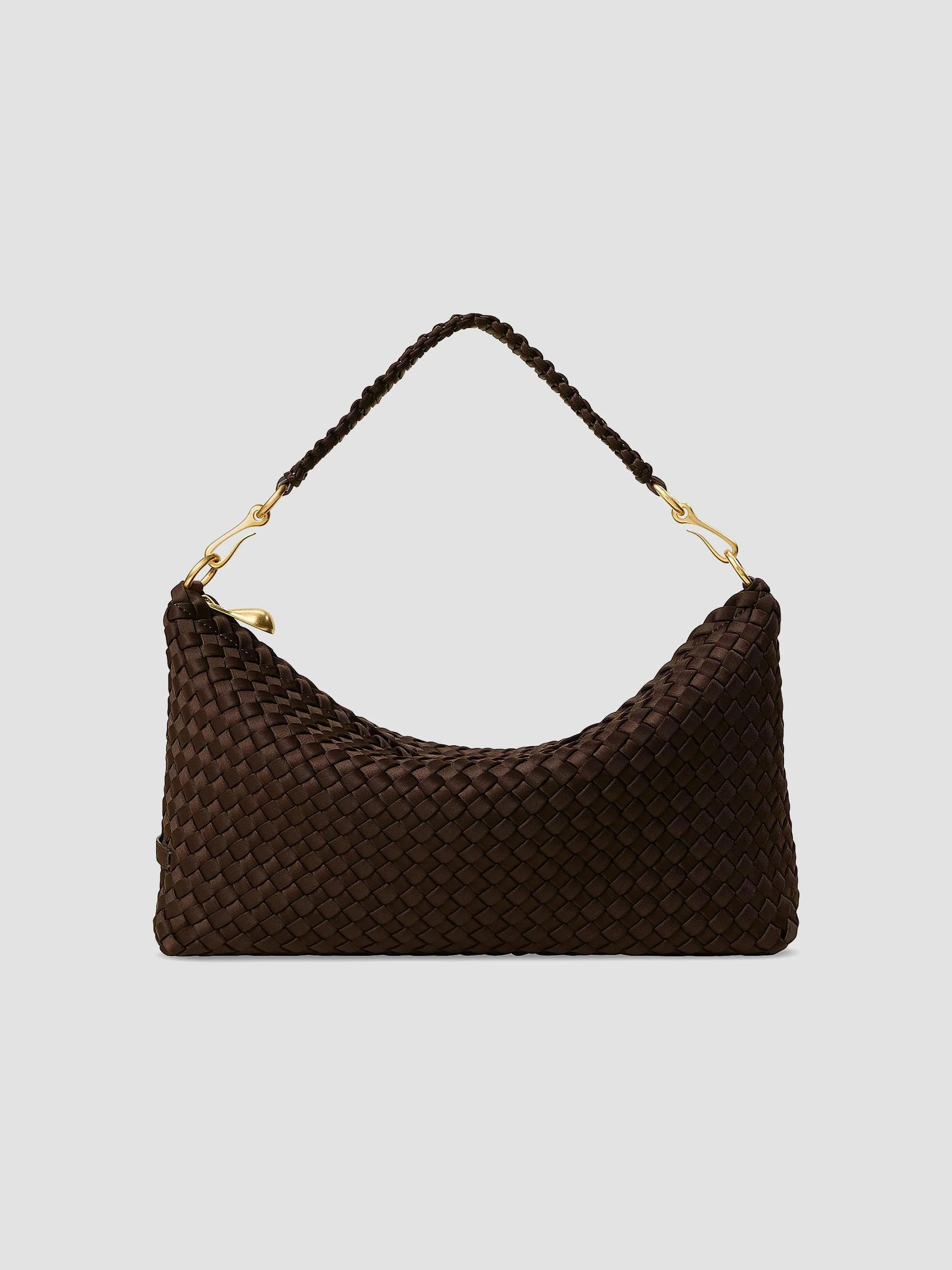 Women's Porto Small Half-Moon Shoulder Bag - Chocolate - 1