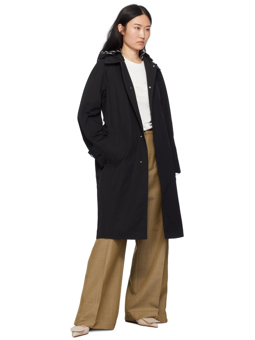 Beige Wool Cargo Trousers - 4