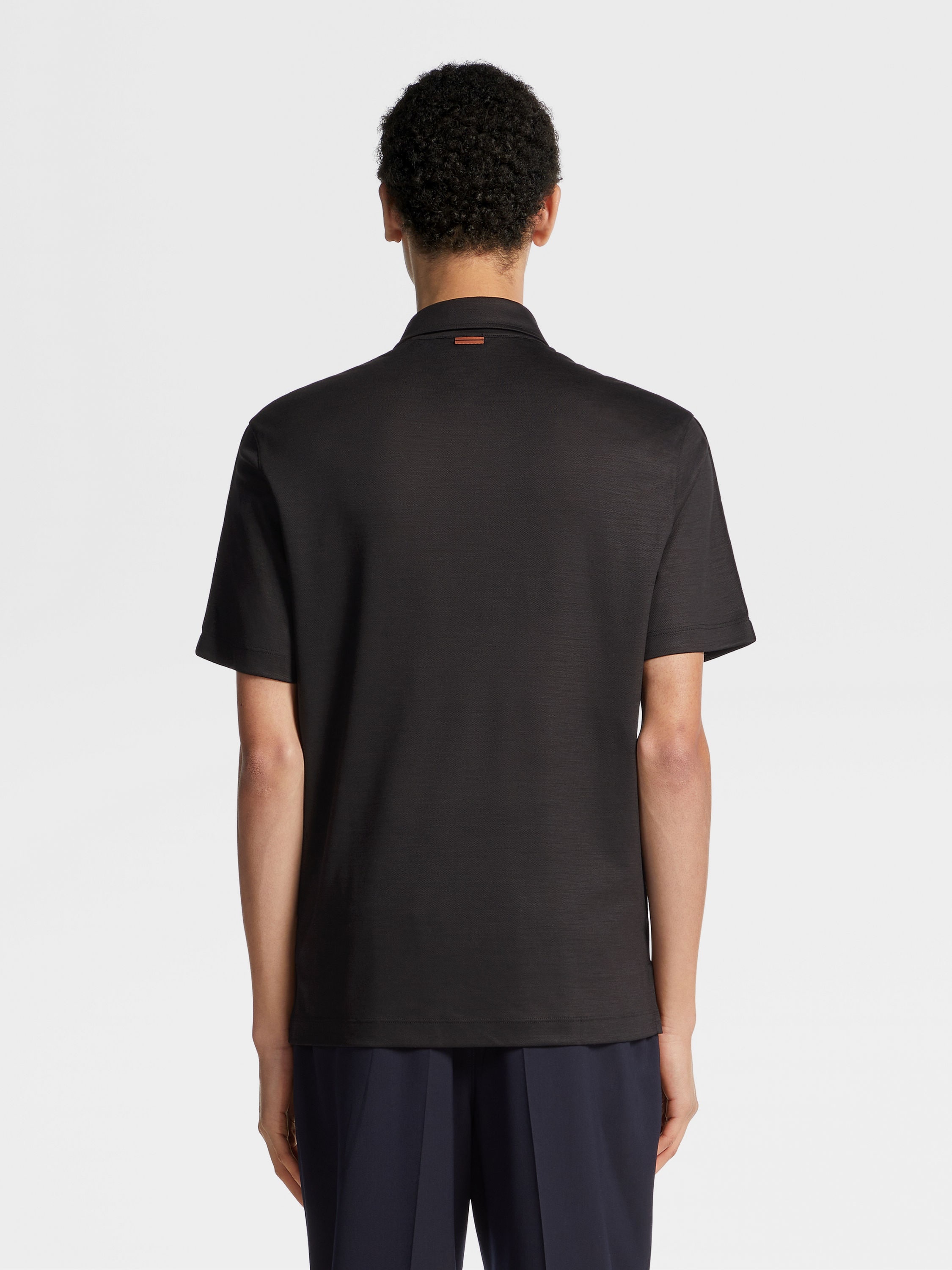 BLACK HIGH PERFORMANCE™ WOOL POLO SHIRT - 3