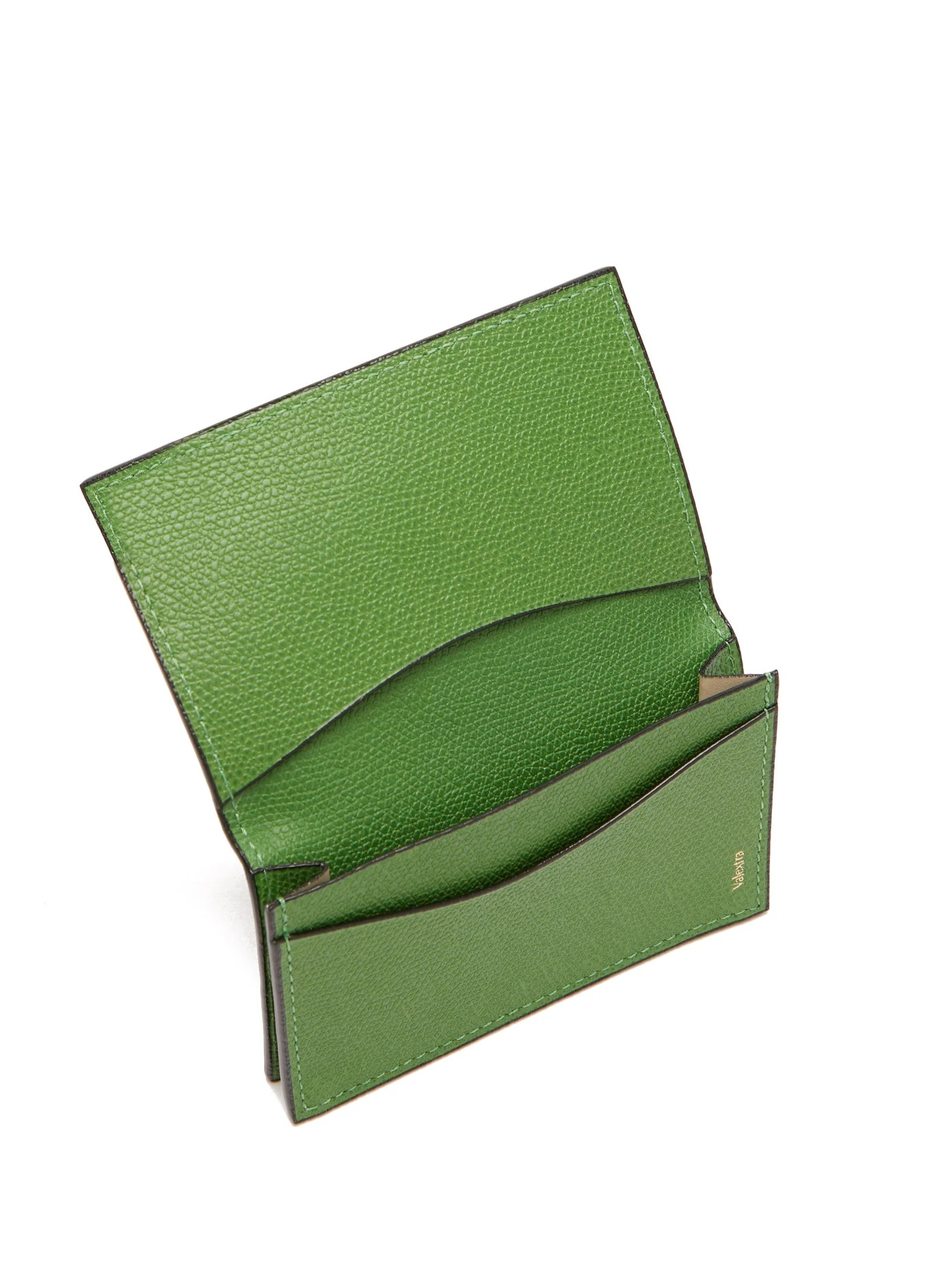 Compact bi-fold grained leather wallet - 2