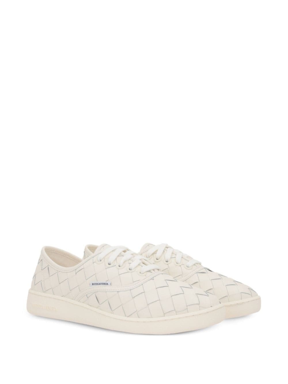 interwoven leather sneakers - 2