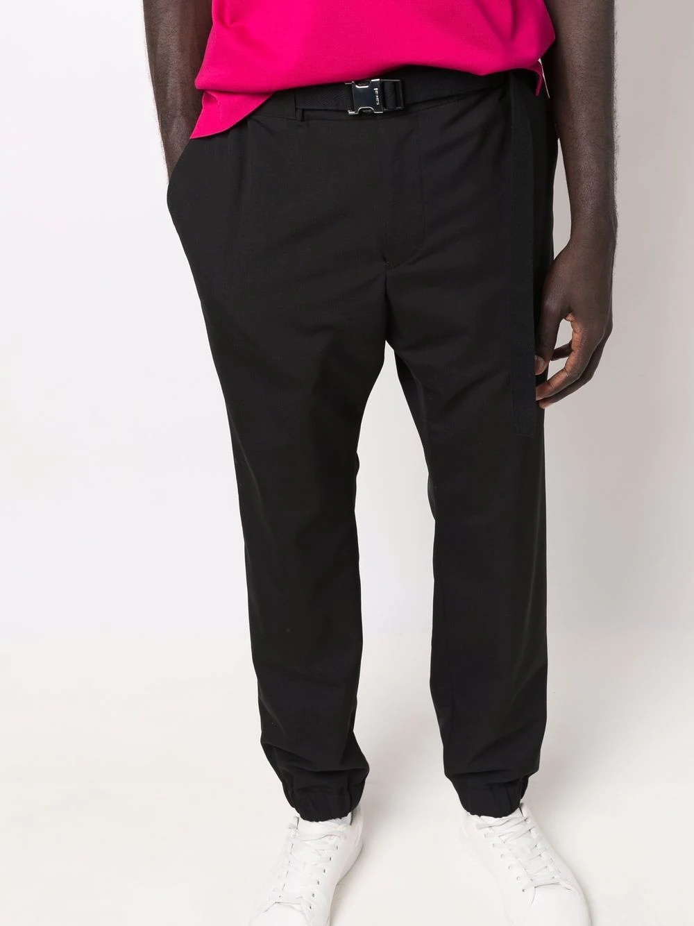 tapered belted-waist trousers - 5