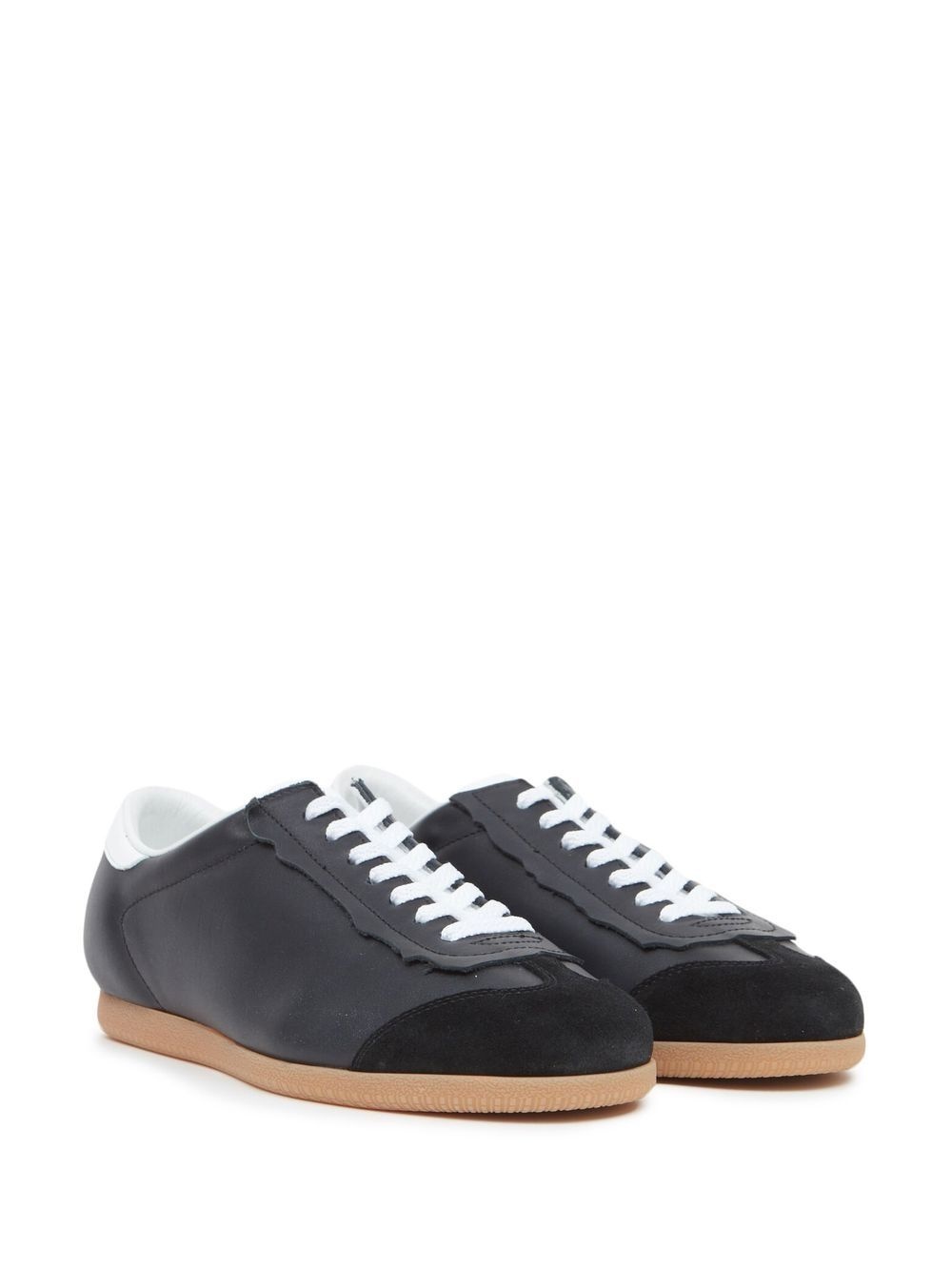 low-top leather sneakers - 2