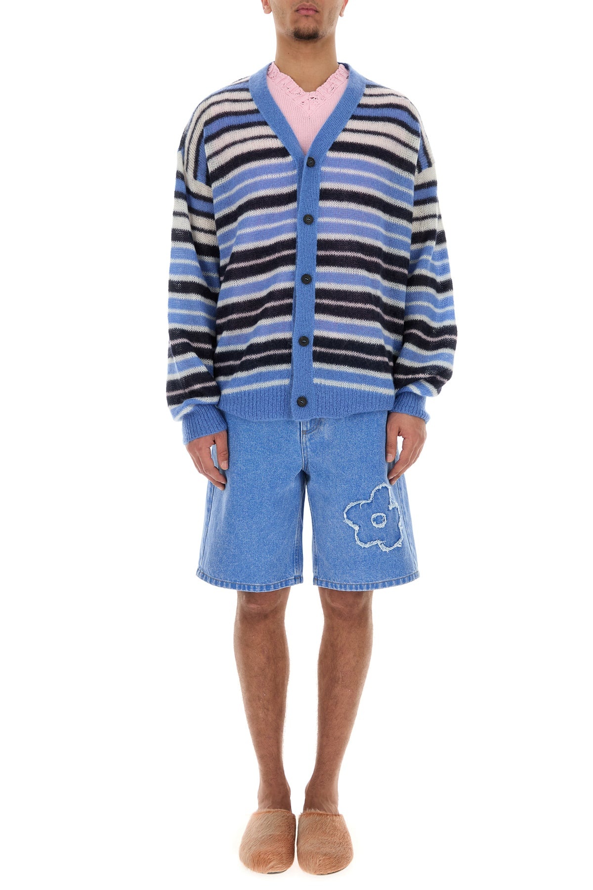 Embroidered mohair blend cardigan - 6