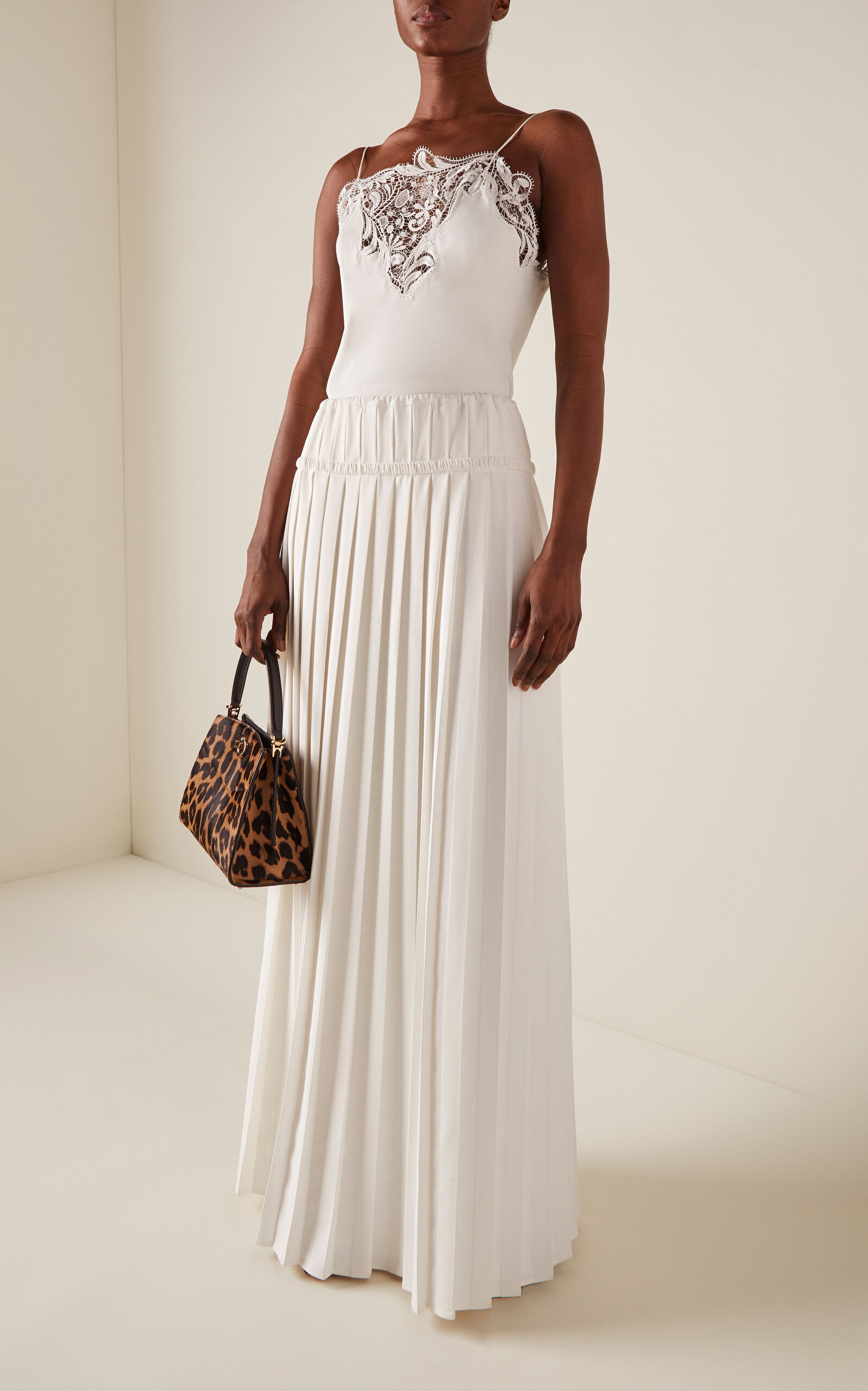 Pleated Crepe Maxi Skirt neutral - 2