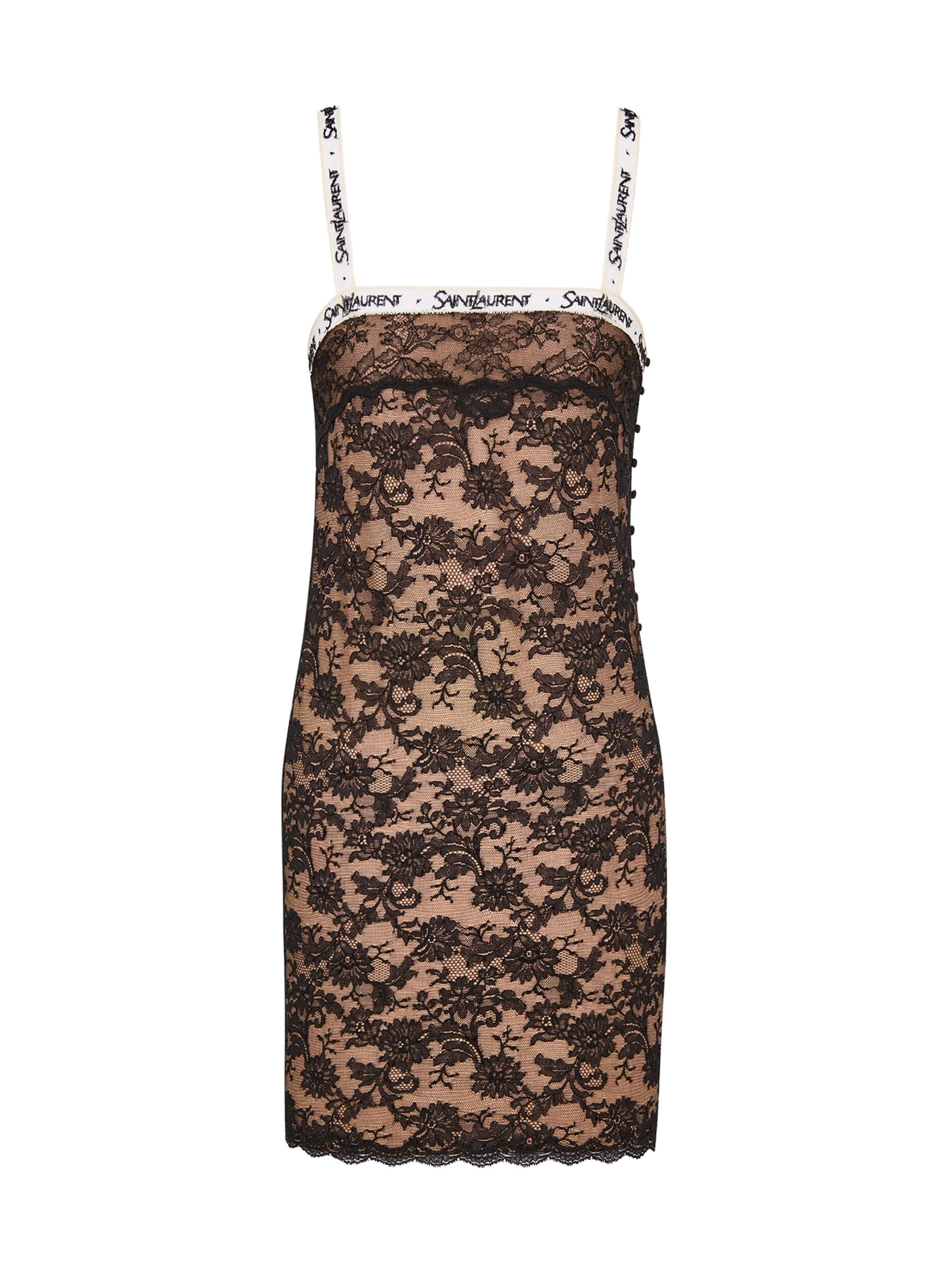 Women's Lace Slip Dress - Noir - 1