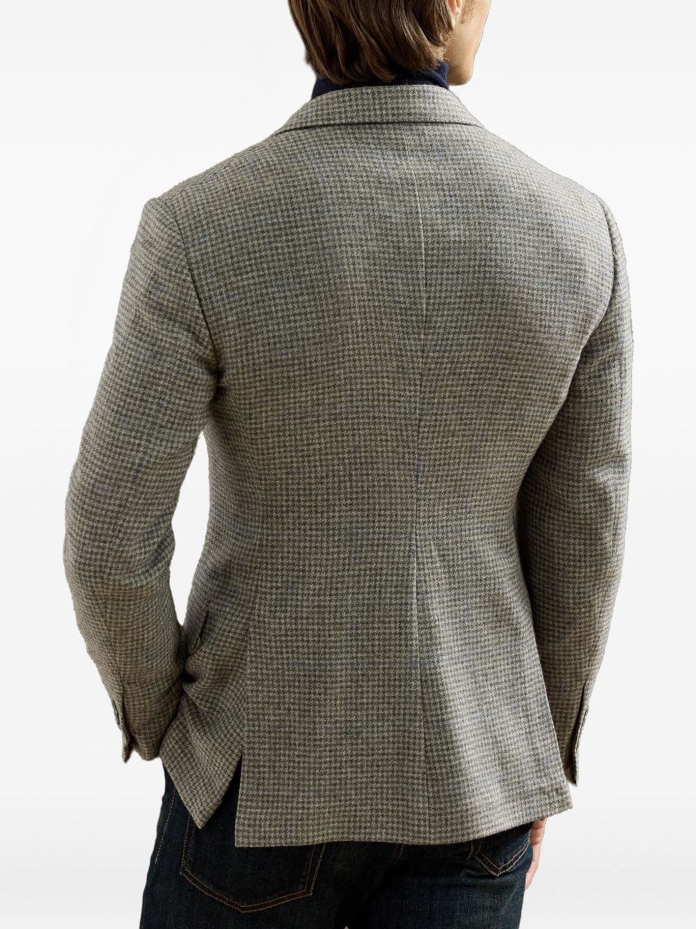 houndstooth single-breasted blazer - 4
