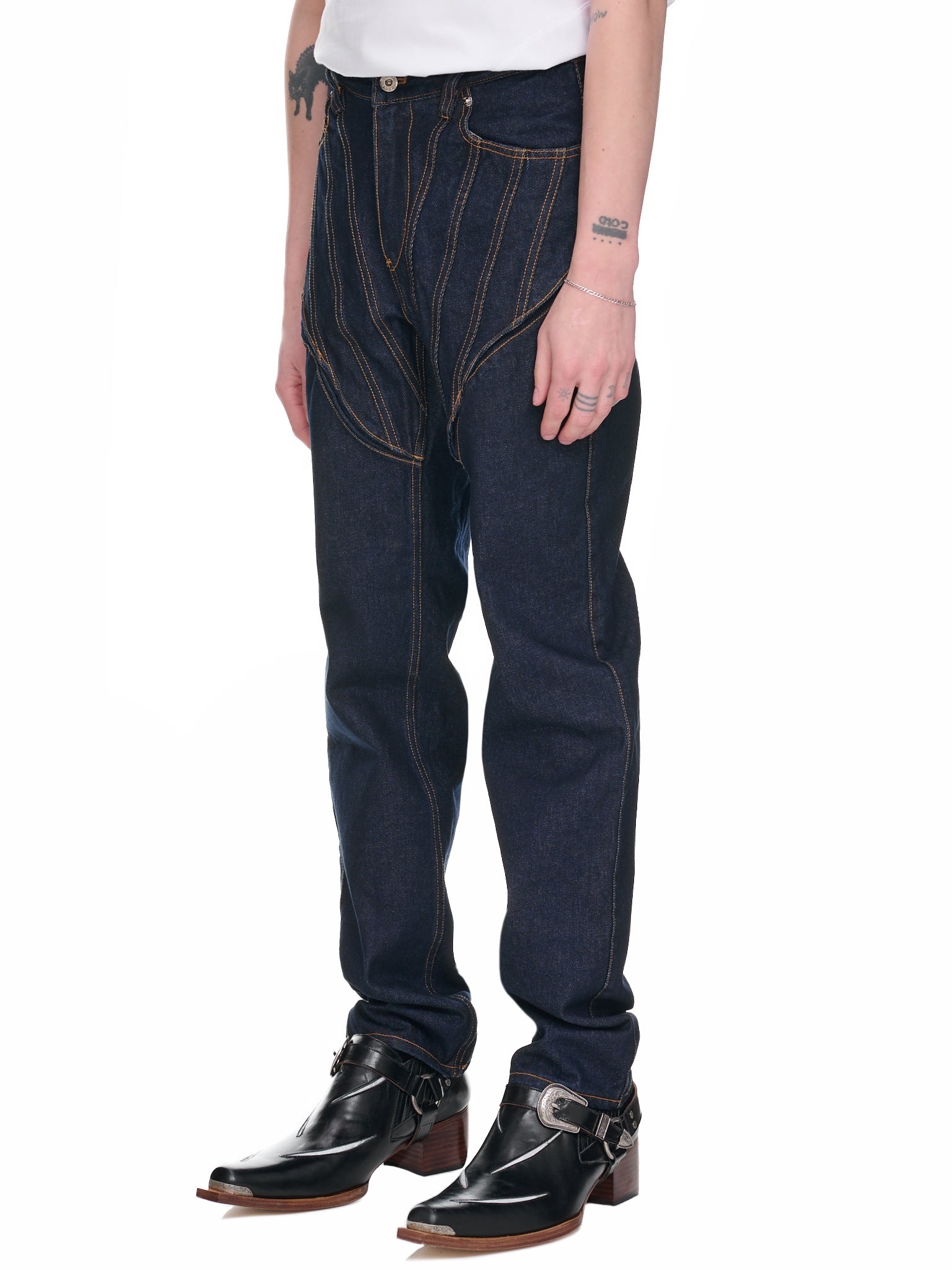 Seam Denim Pants - 2