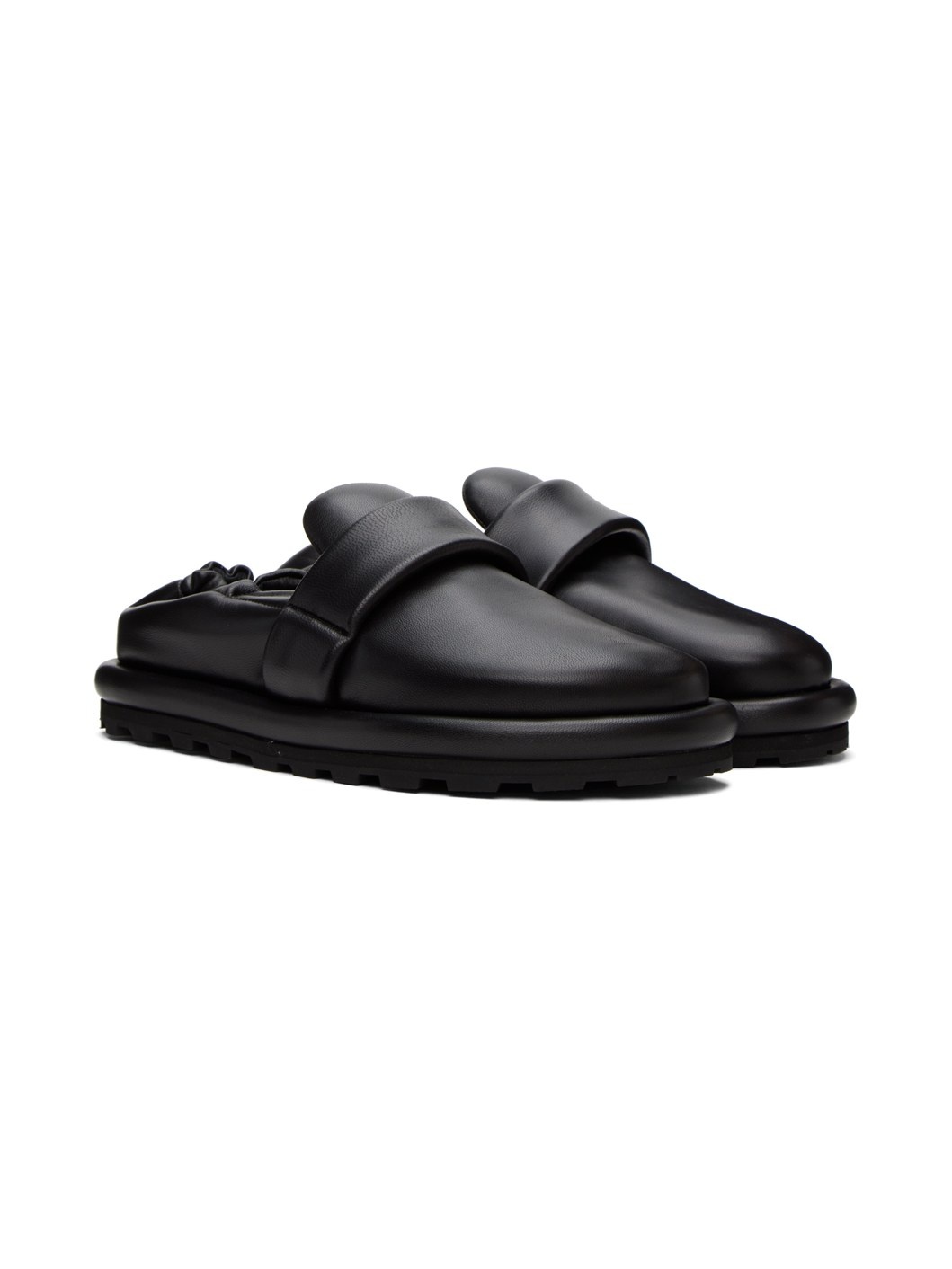 Black Strap Sabot Loafers - 4