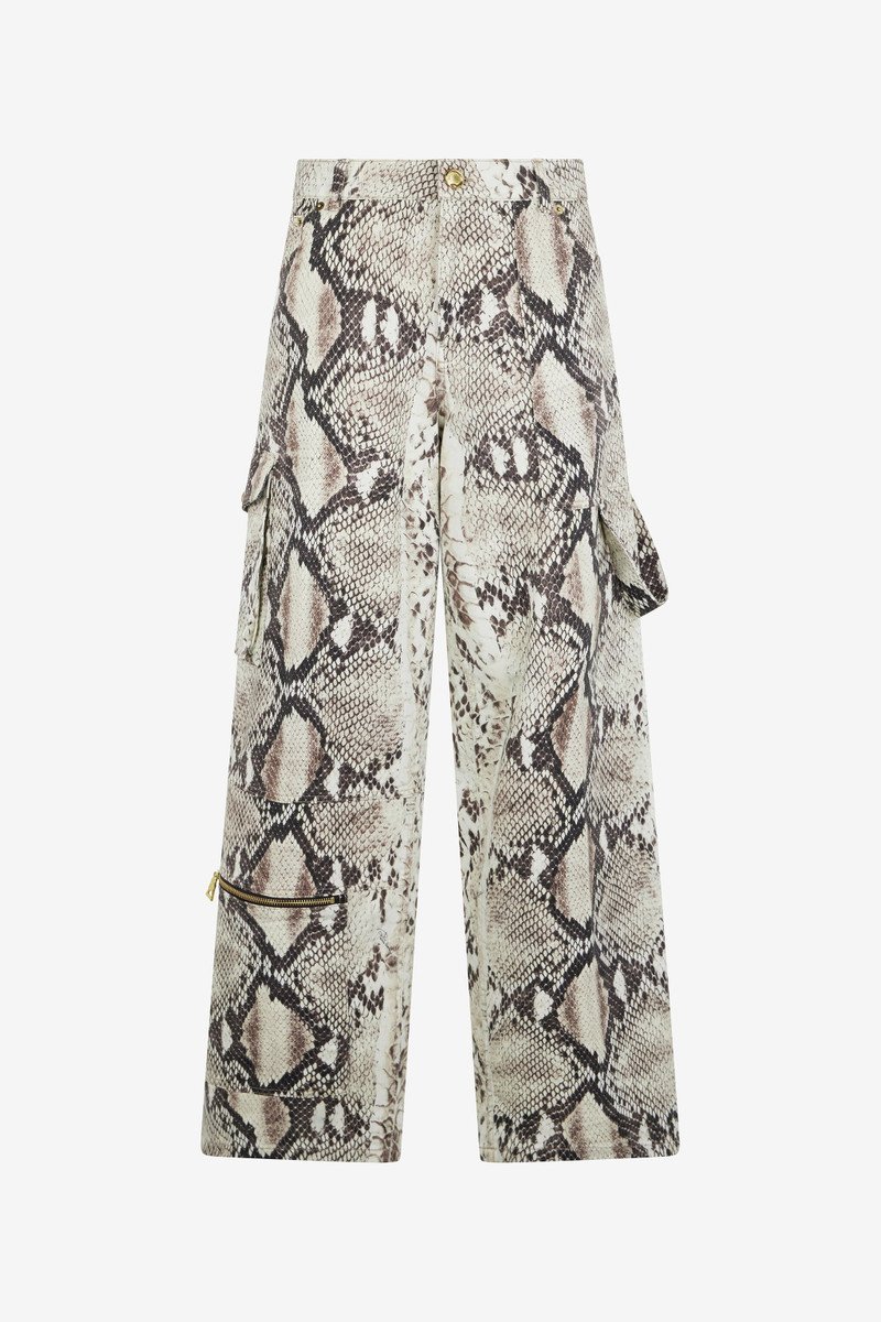Rock Cargo Jeans With Python Print 1