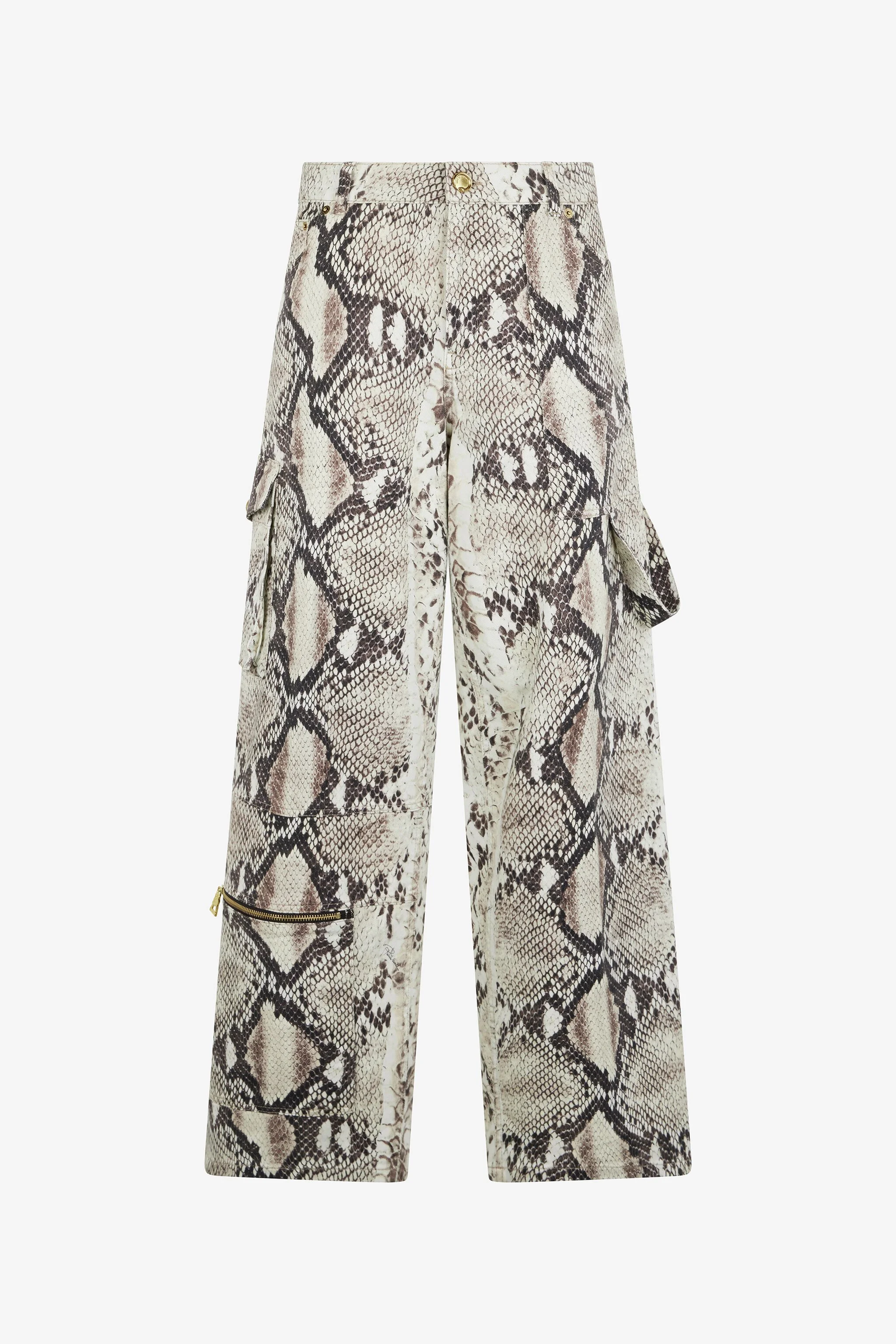 Rock Cargo Jeans With Python Print - 1