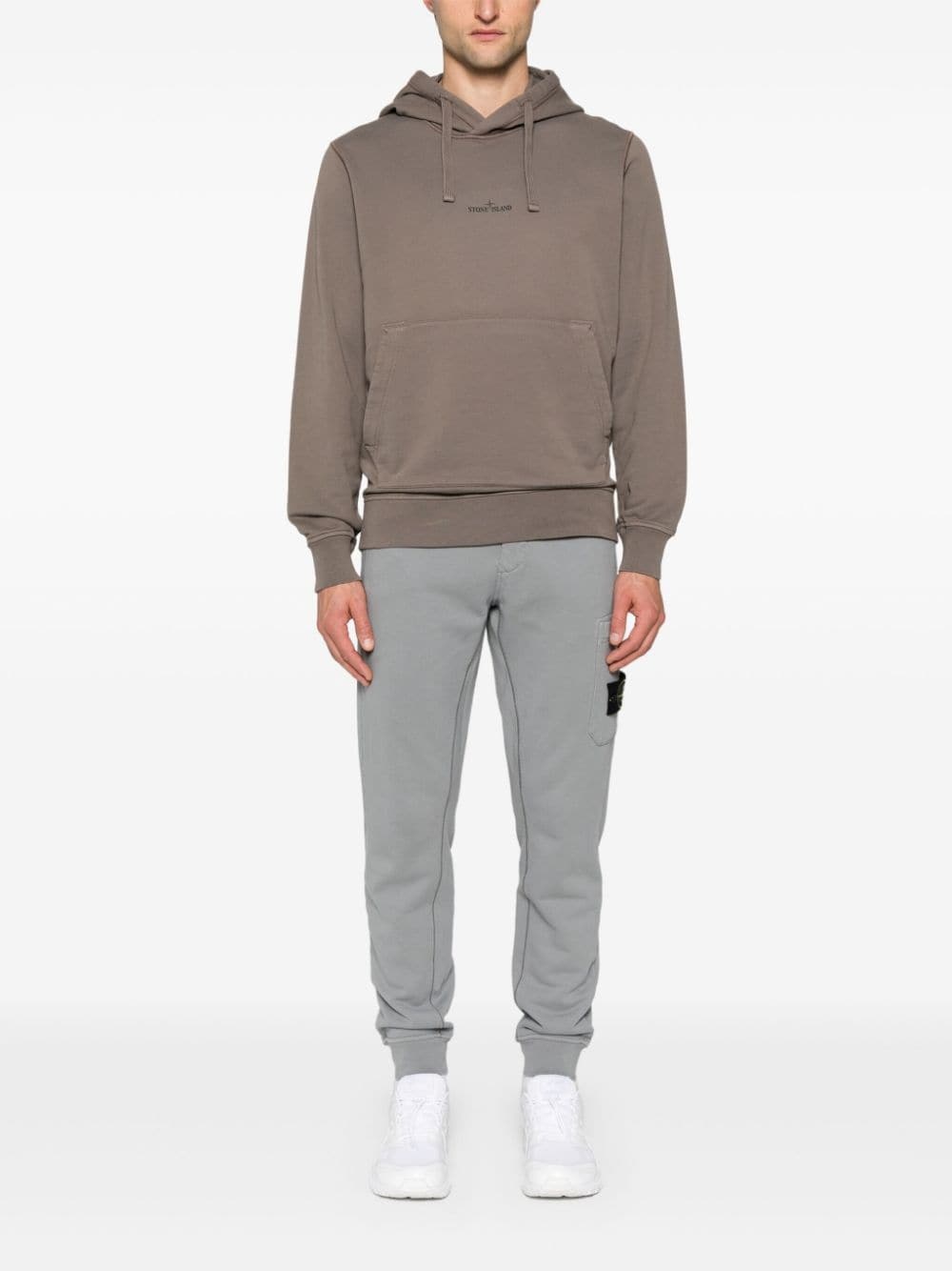logo-print cotton hoodie - 2
