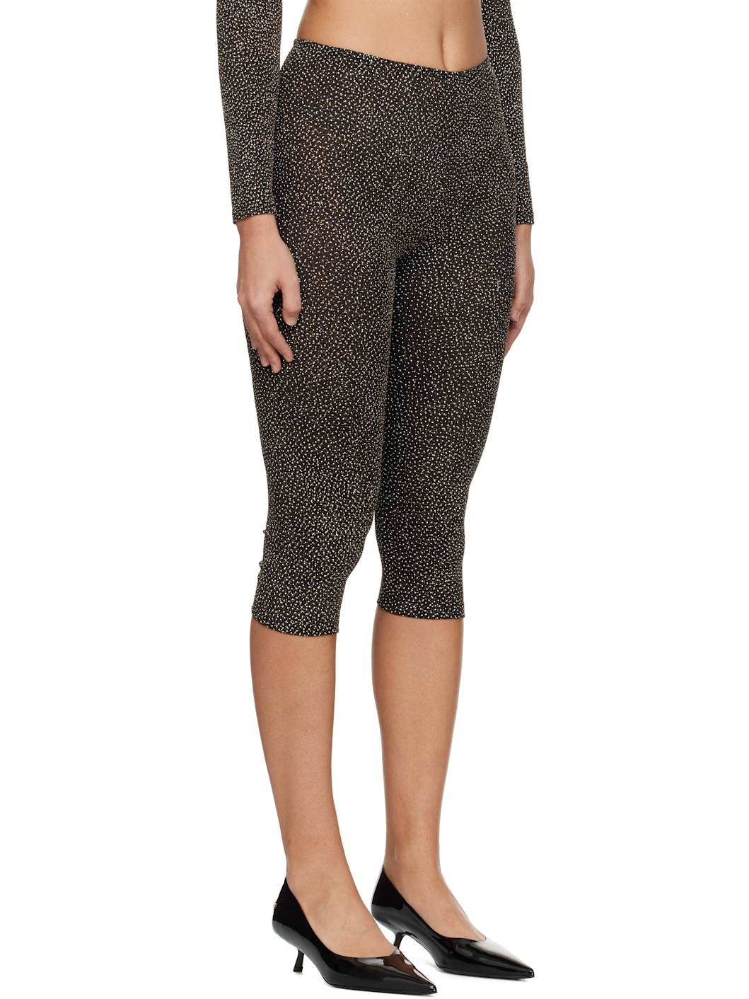 Black & Gold Cassia Capri Leggings - 2