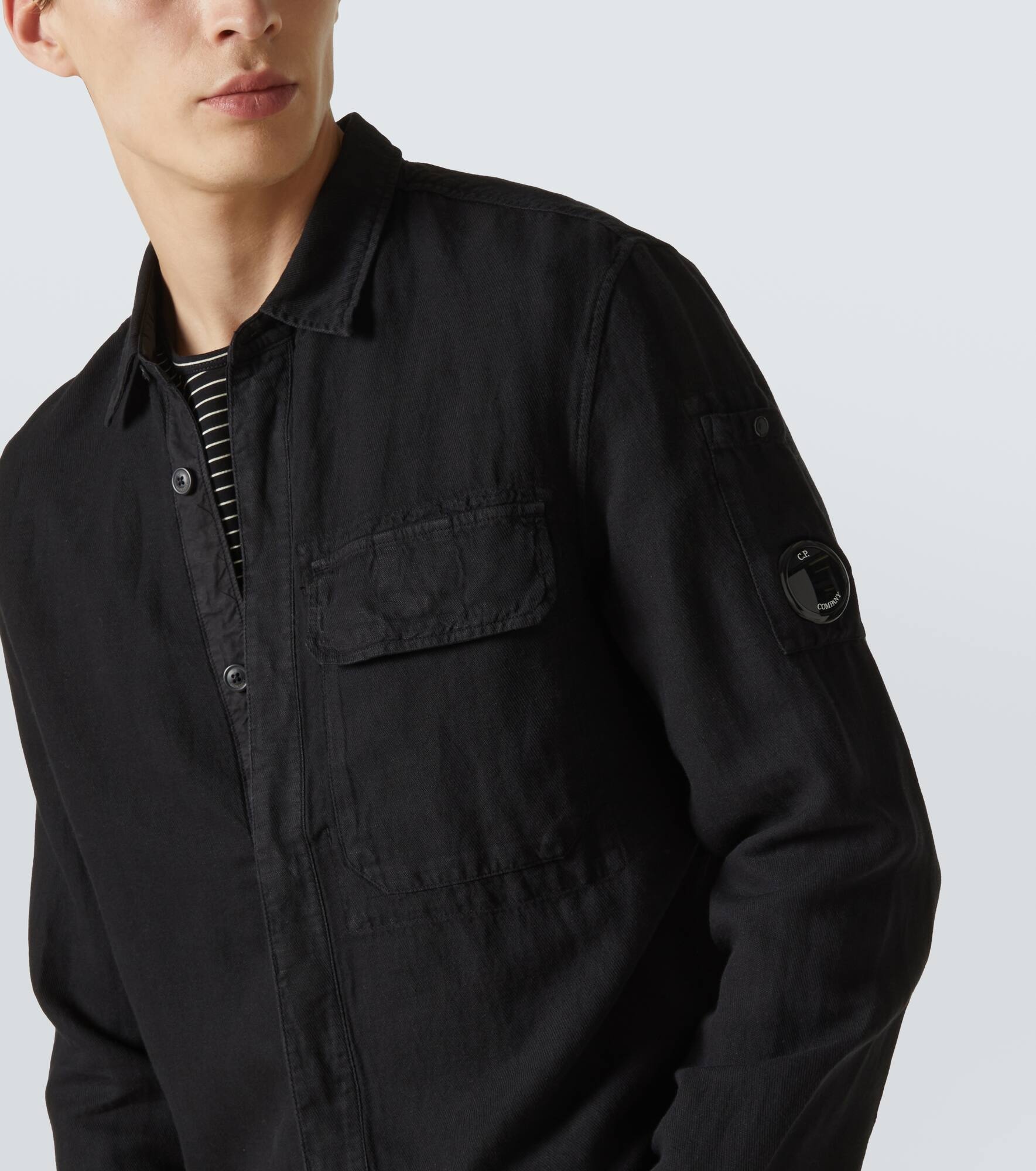 Lens cotton and linen overshirt - 6