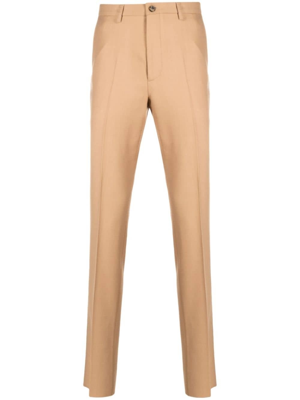 pressed-crease twill slim-fit trousers - 1