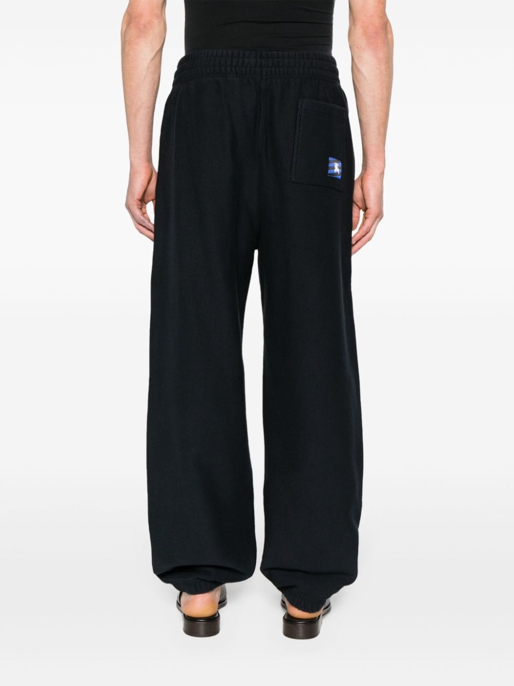 logo-patch cotton track trousers - 4