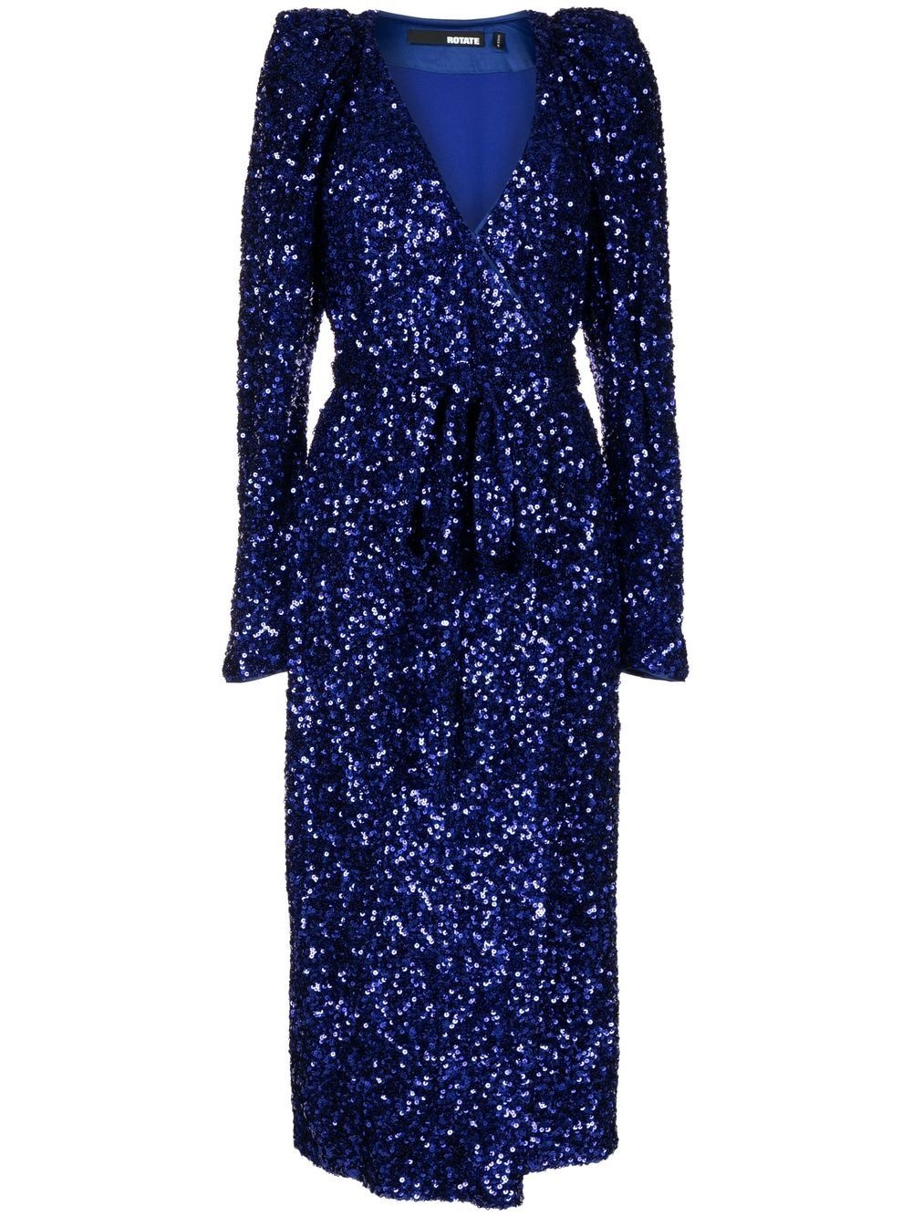 sequin-embellished wrap midi dress - 1