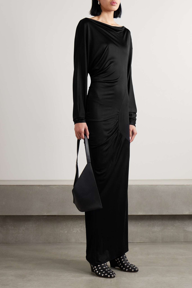 KHAITE Oron gathered stretch-jersey gown outlook