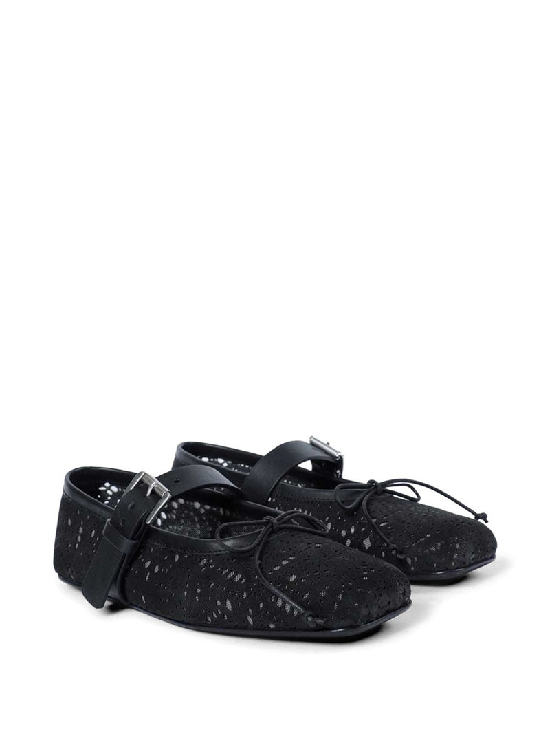 Ann Demeulemeester Zoey lace-effect leather ballet flats outlook