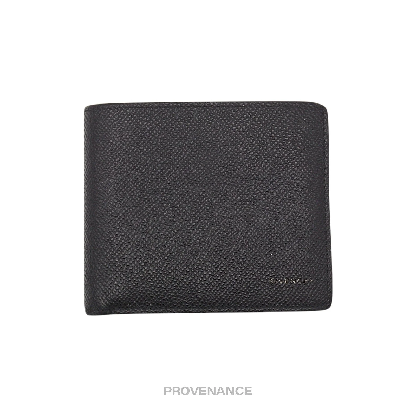 Givenchy Logo Bifold Wallet - Black Red Grained Leather - 1