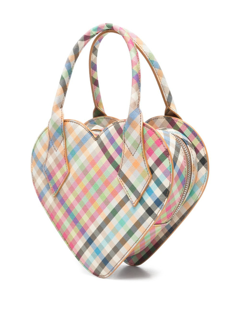 Josephine heart plaid tote bag 3