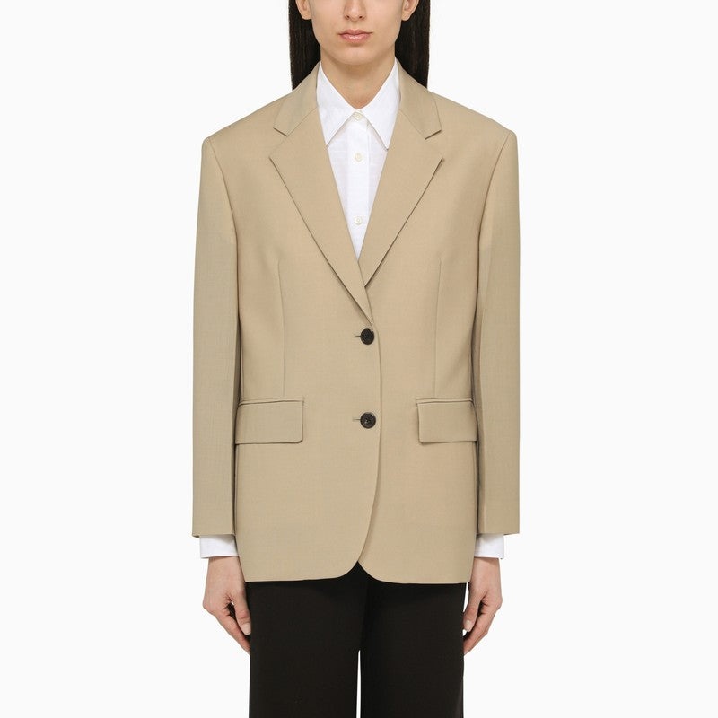 アウターその他 PRADA Woman Blazer Rope P556O12I1 F0065 Prada Prada Rope-Coloured Single-Breasted Jacket In Wool And