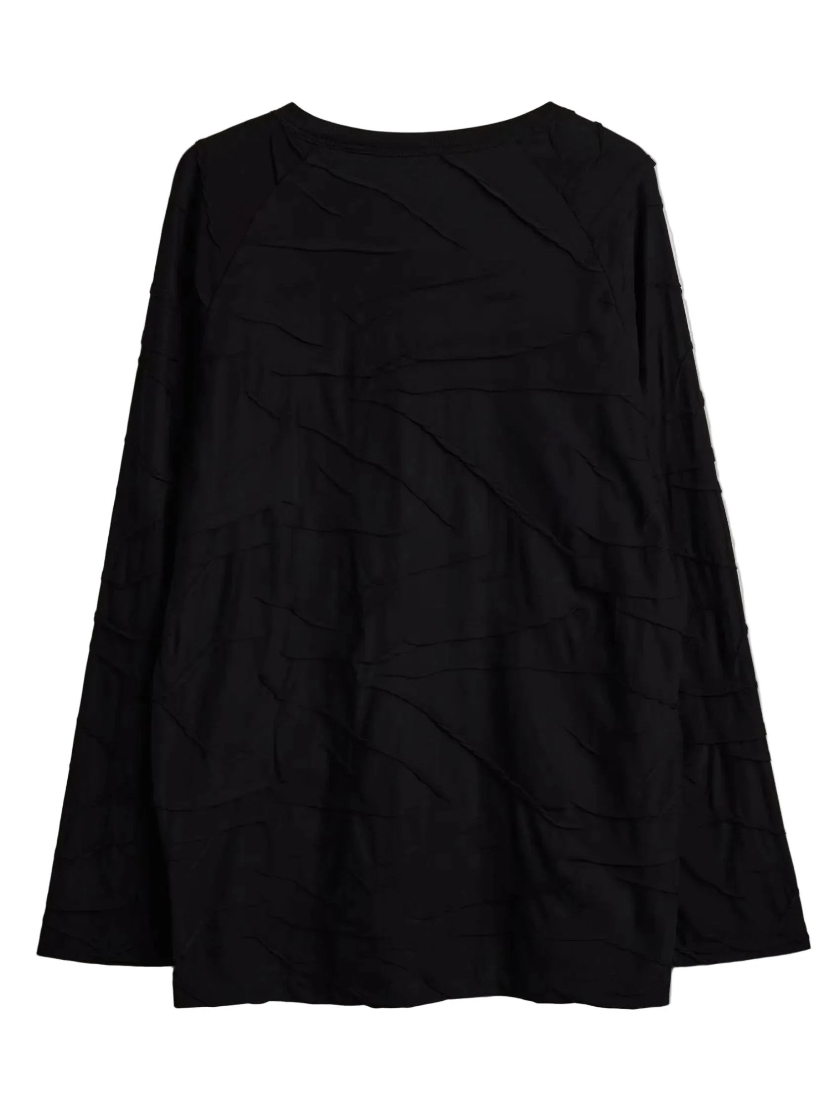 PLATFORM OVERSIZED LONG SLEEVE TEE - BLACK - 1