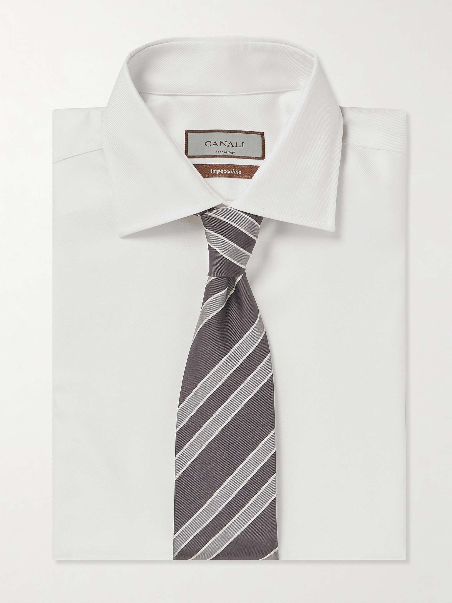 Slim-Fit Cutaway-Collar Impeccabile Cotton-Twill Shirt - 3