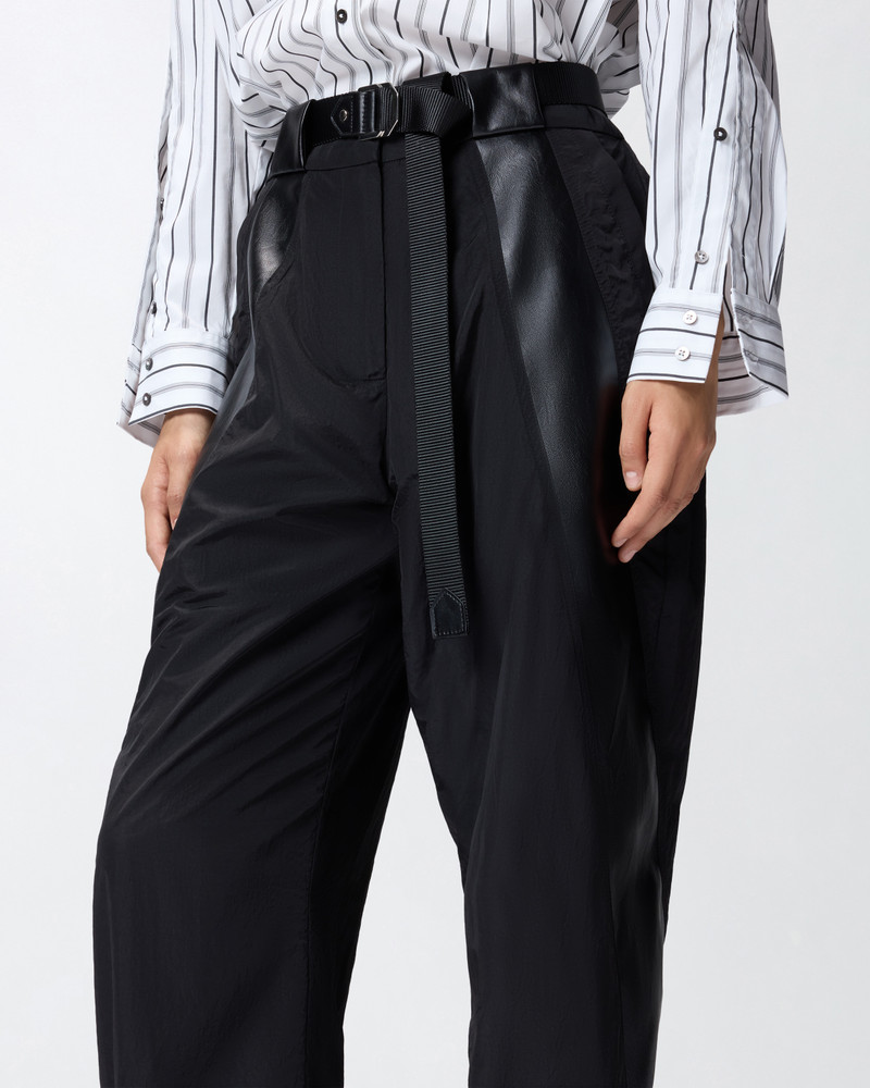 BLACK TROUSERS IN TECHNICAL CANVAS WITH COATED FABRIC DETAILS 5