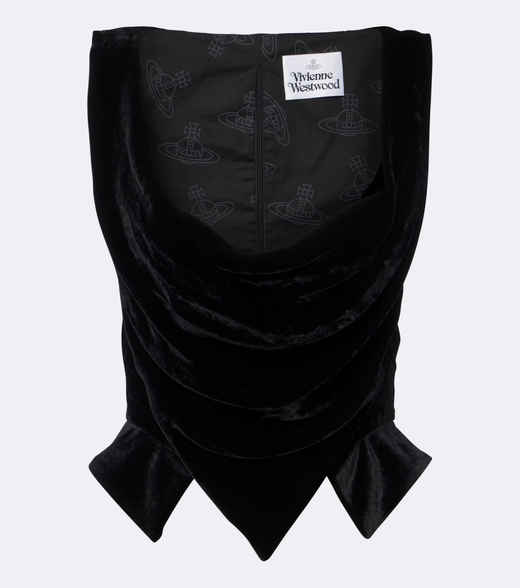Sunday draped velvet bustier top - 1