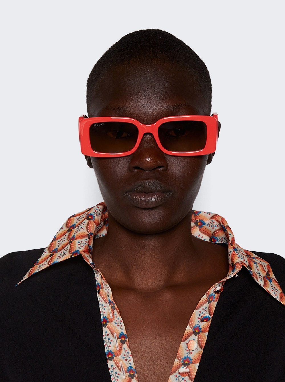 Rectangular Sunglasses Red - 2