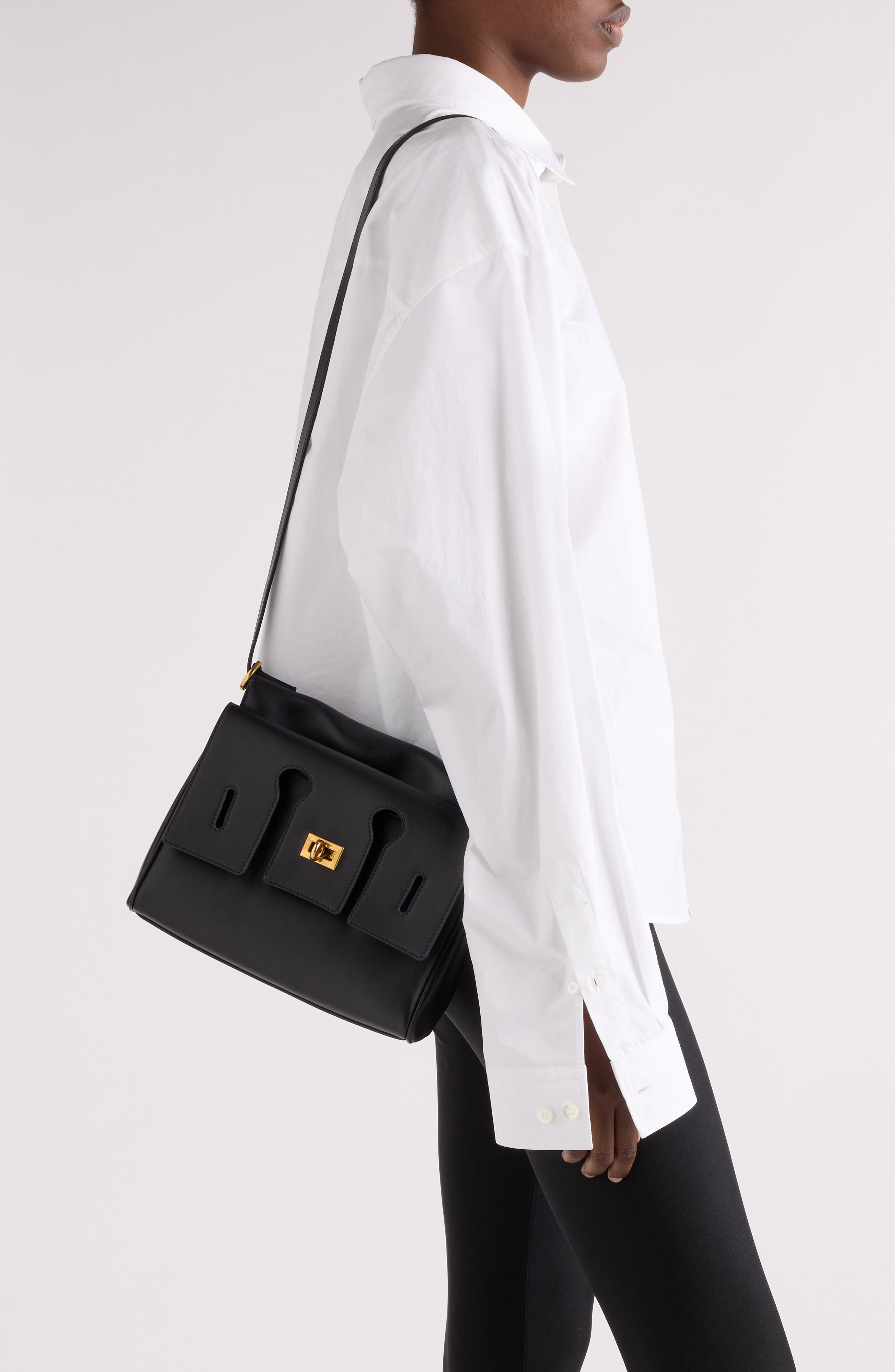 Balenciaga Bel Air Flap Leather Crossbody Bag in Black at Nordstrom - 3