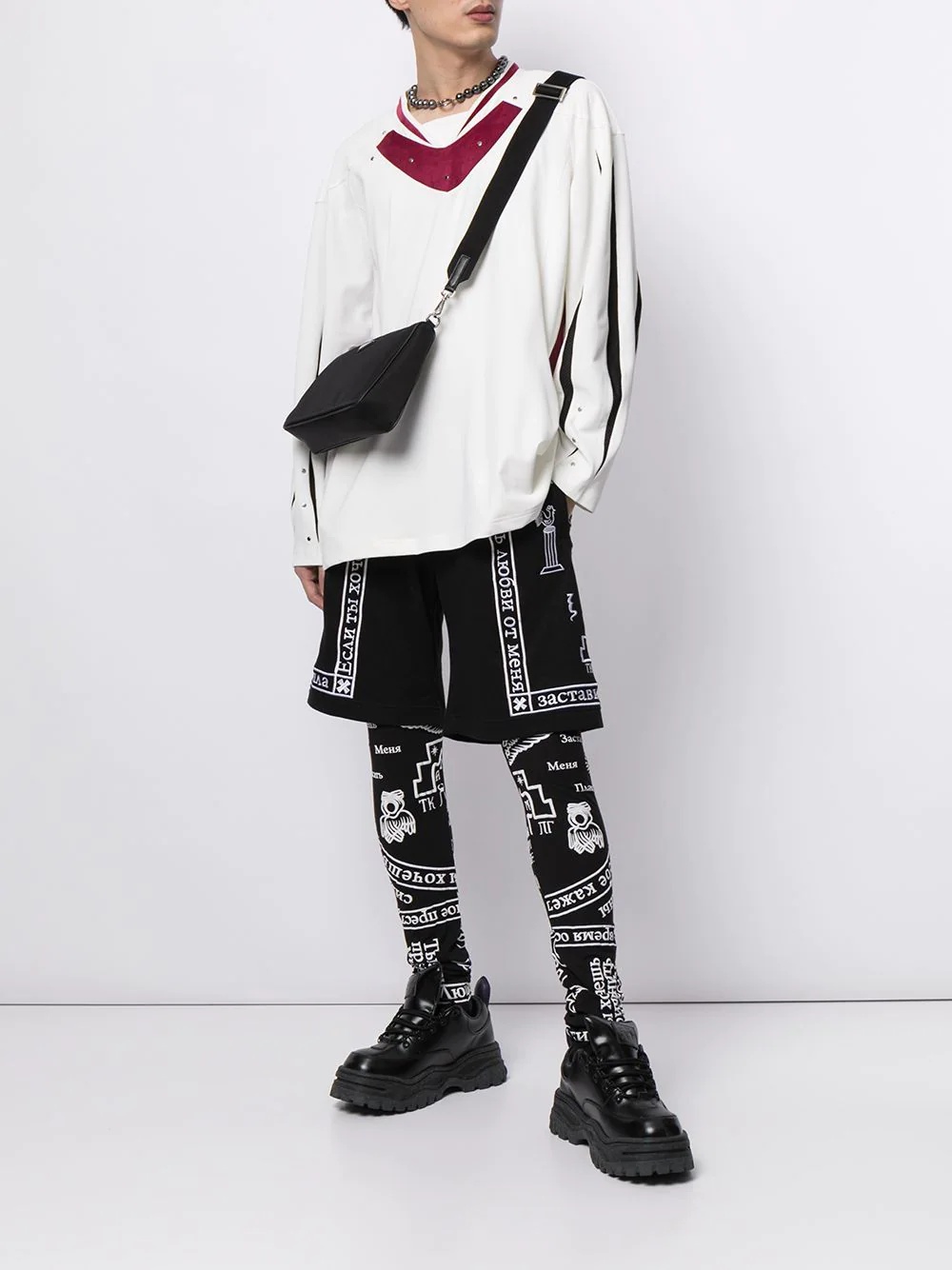 Church-print legging shorts - 2