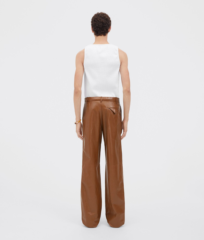 shiny leather straight trousers 3