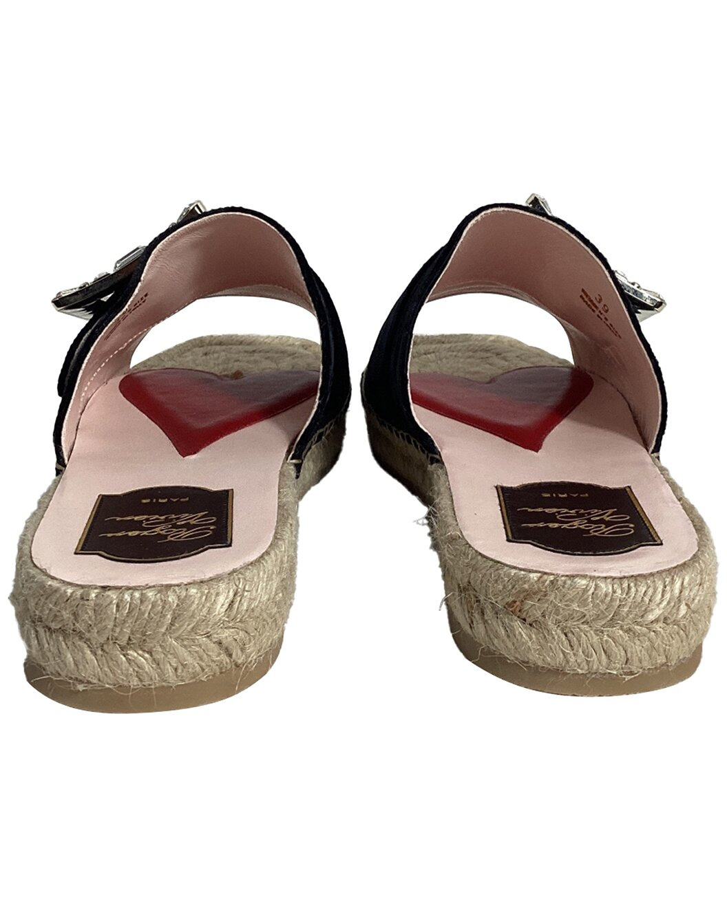 Roger Vivier Women's Satin Velvet Strass Espadrille Platform Slide, Size EU |
39 (Authentic Pre-Love - 3
