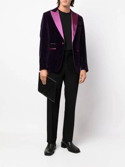 PHILIPP PLEIN single-breasted velvet blazer outlook