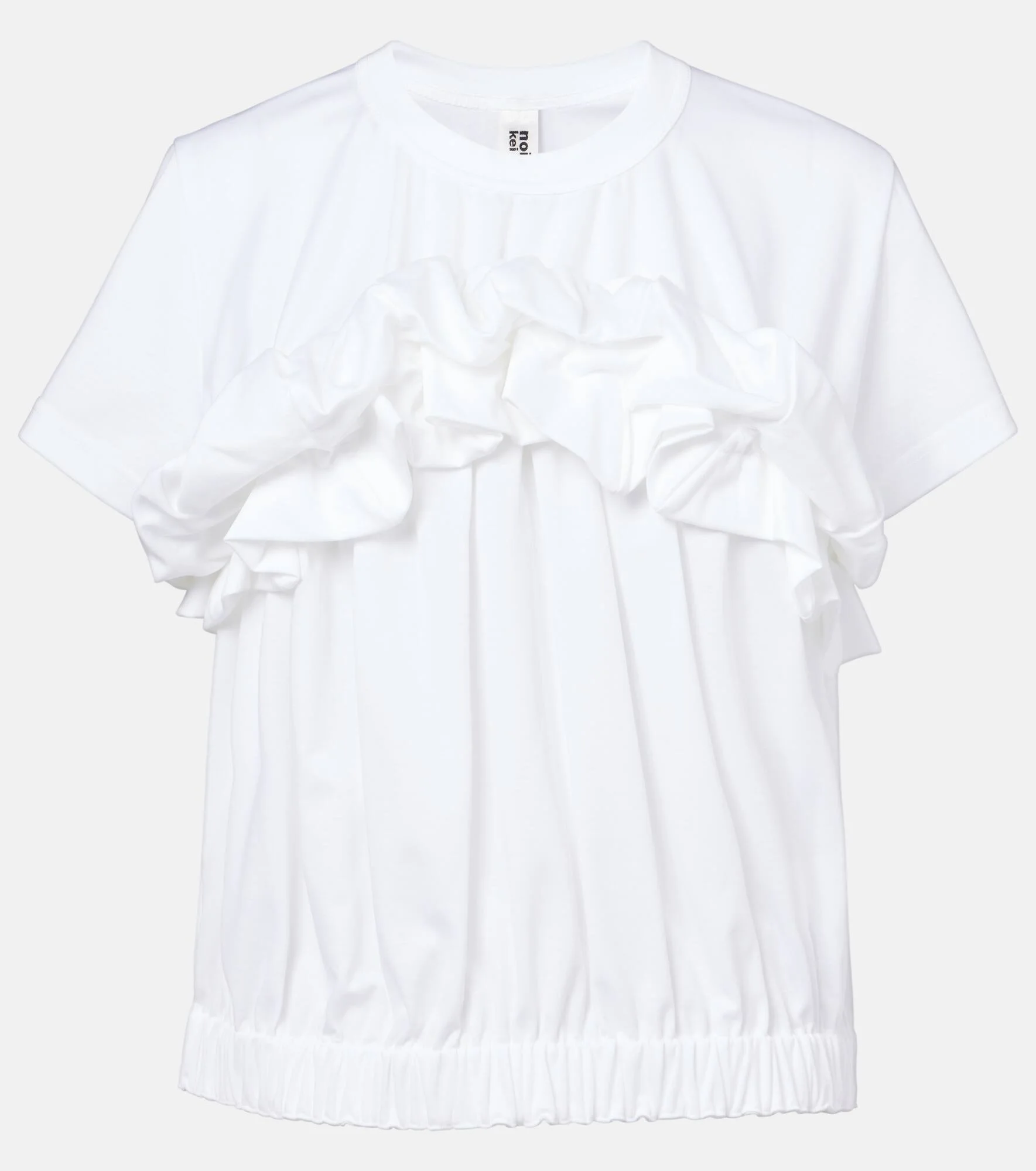 ruffled-detail T-shirt - 1