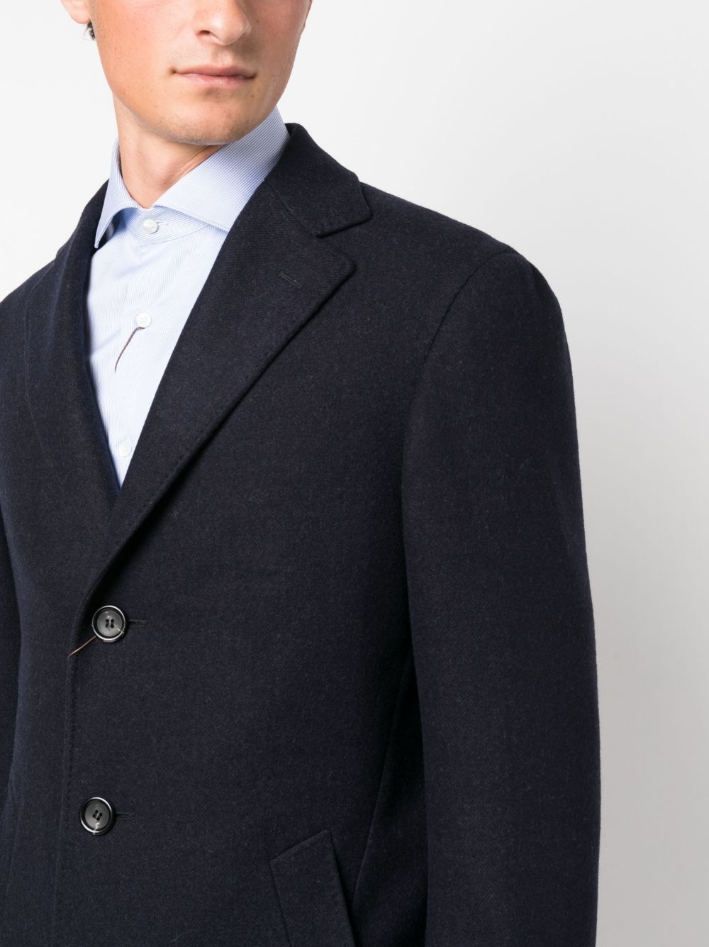 single-breasted wool coat - 5