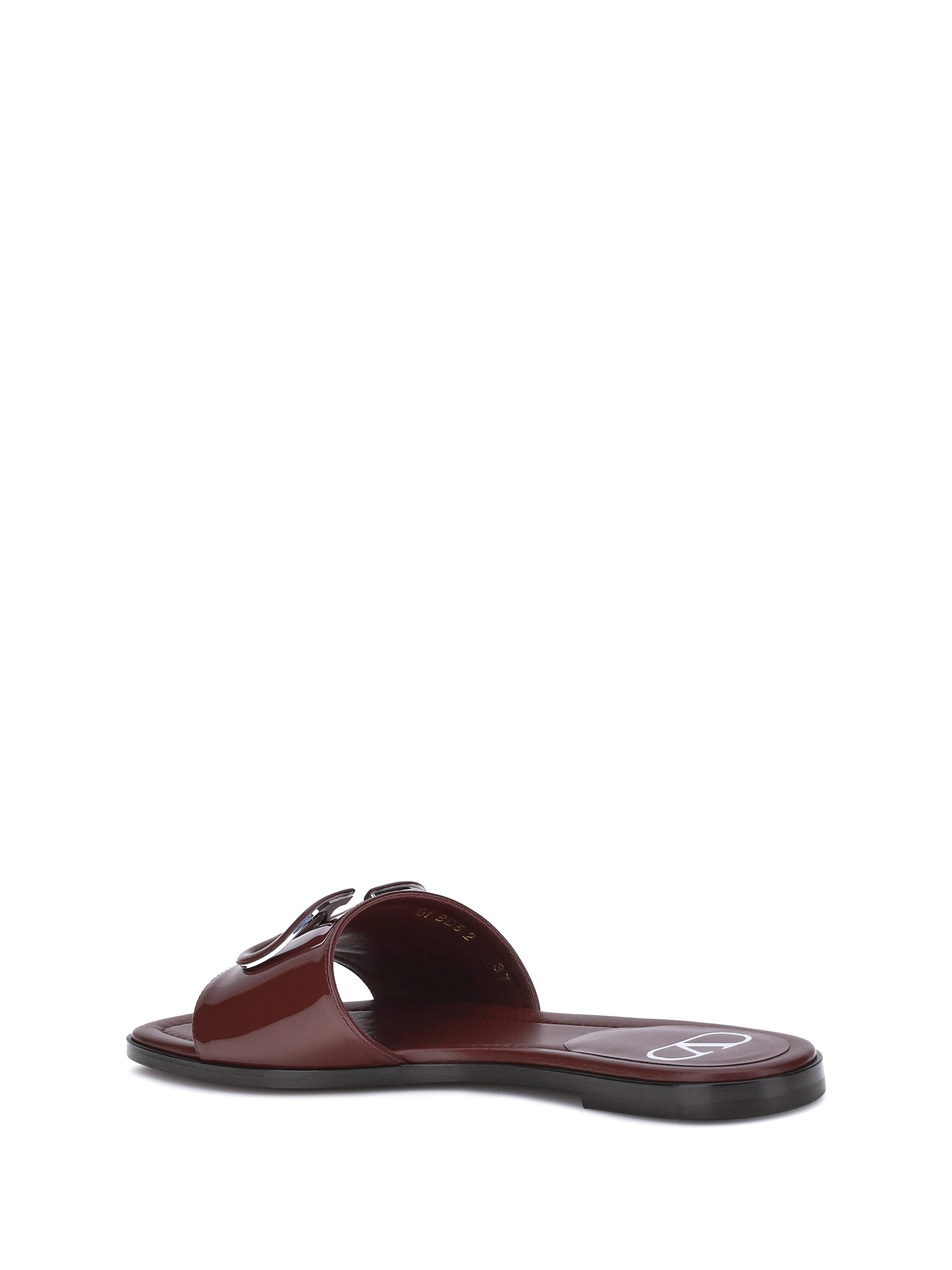 Valentino Garavani Women Patent Leathe Vlogo Slide Sandals - 3