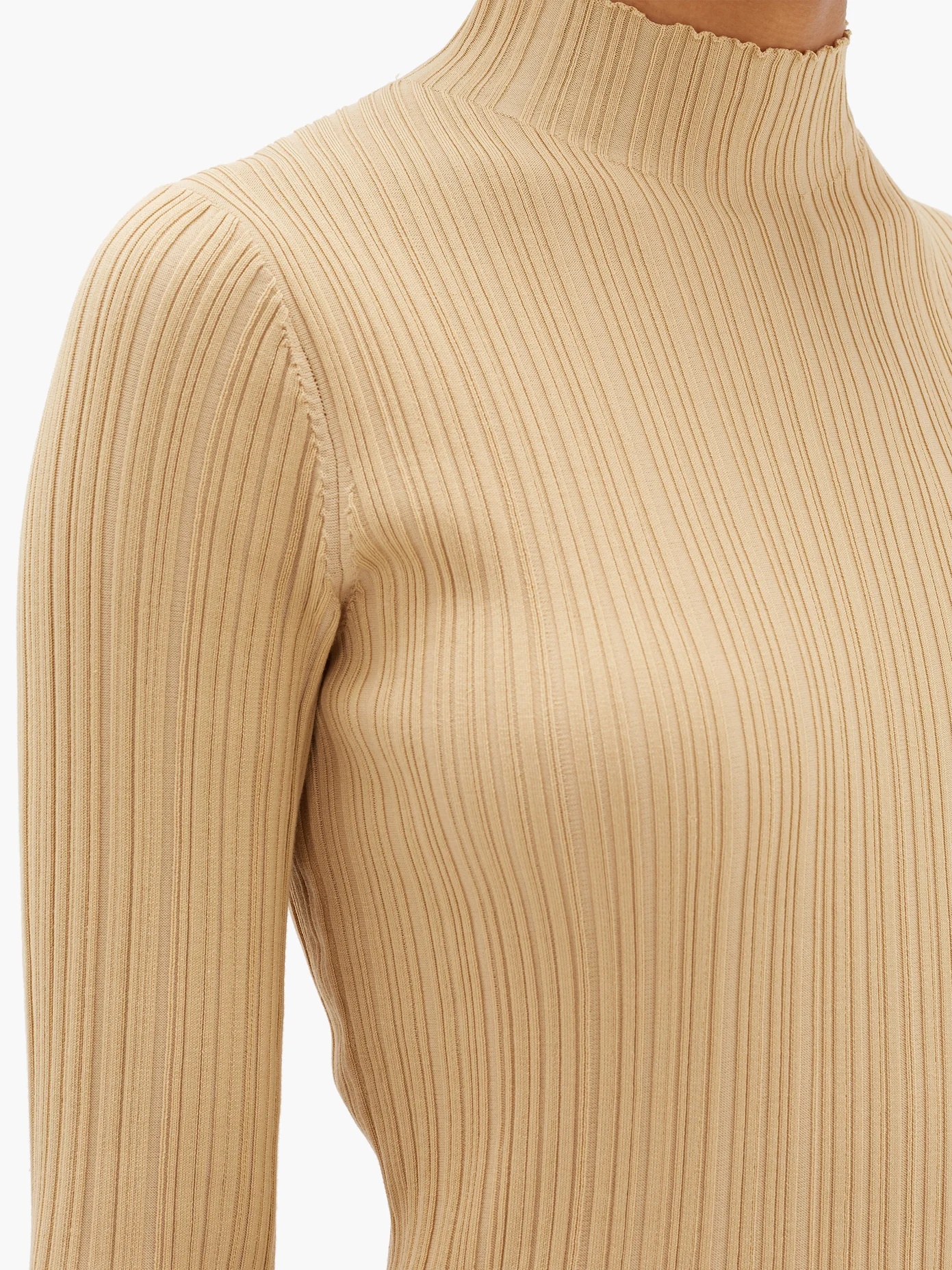 Katina high-neck ribbed cotton-blend sweater - 4