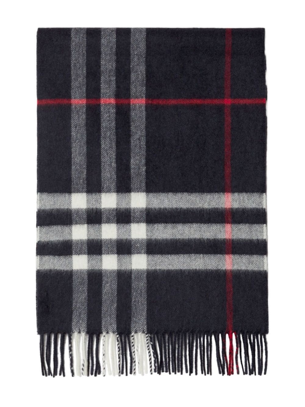 Check fringed cashmere scarf - 2