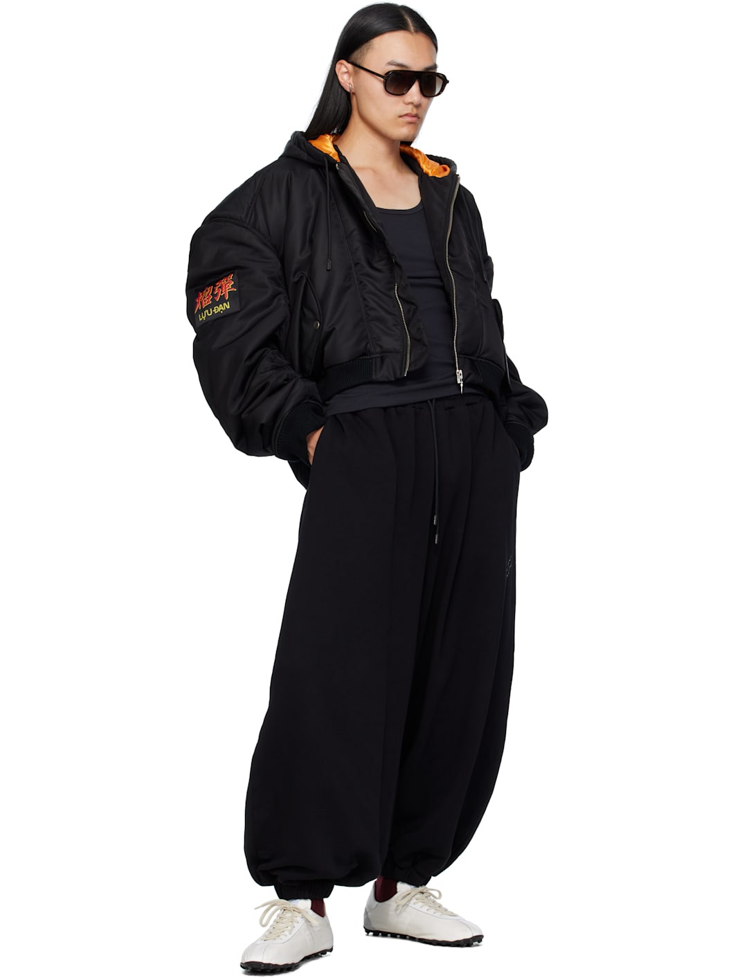 Black Patch Bomber Jacket - 4
