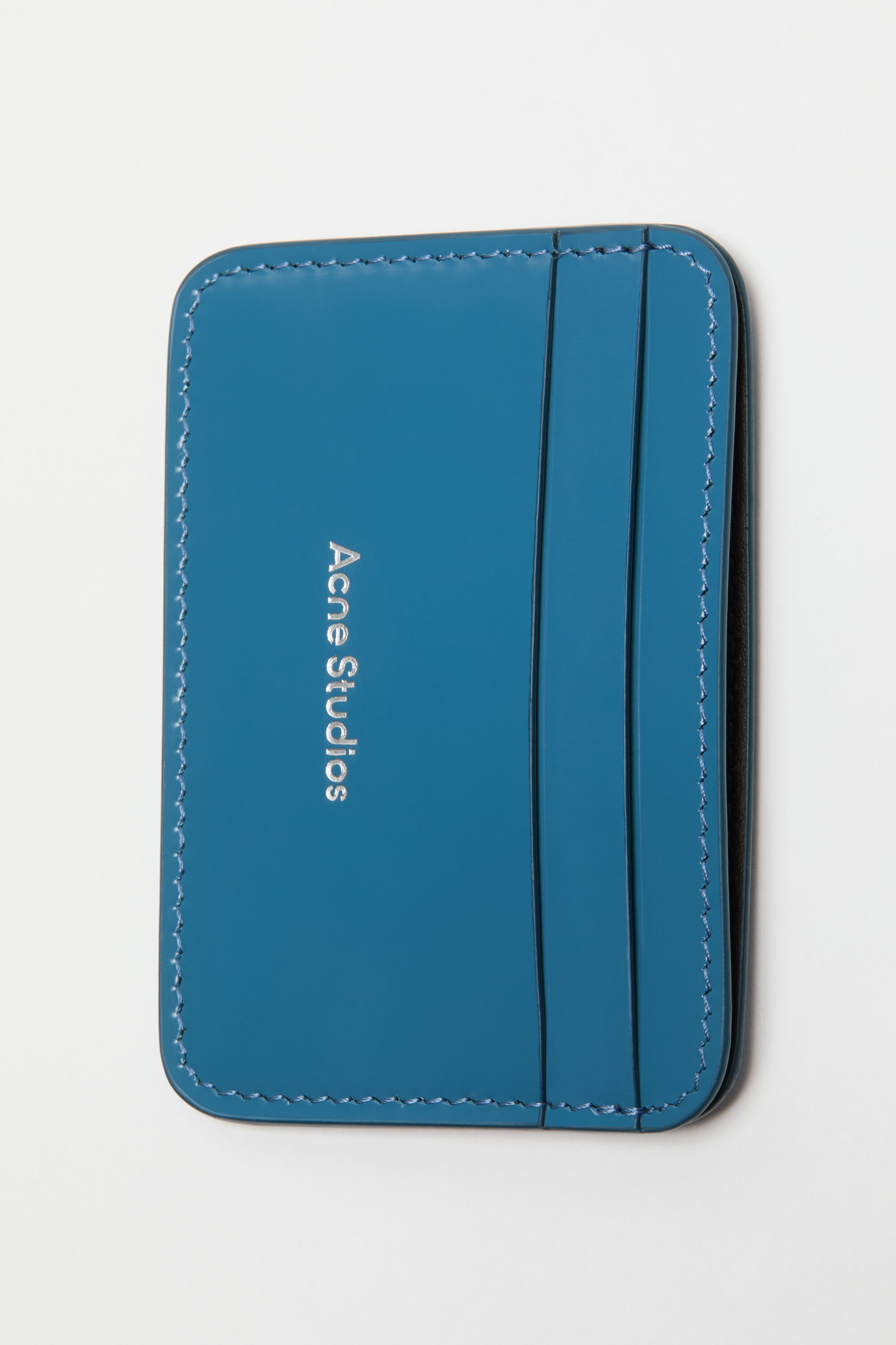 Leather card holder - Denim blue - 6