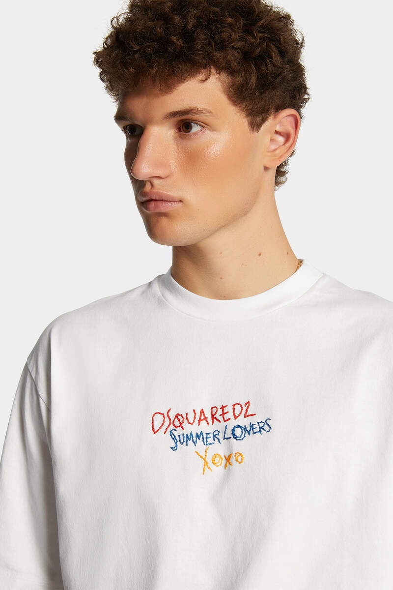 SUMMER LOVERS LOOSE FIT EMBROIDERED T-SHIRT - 5