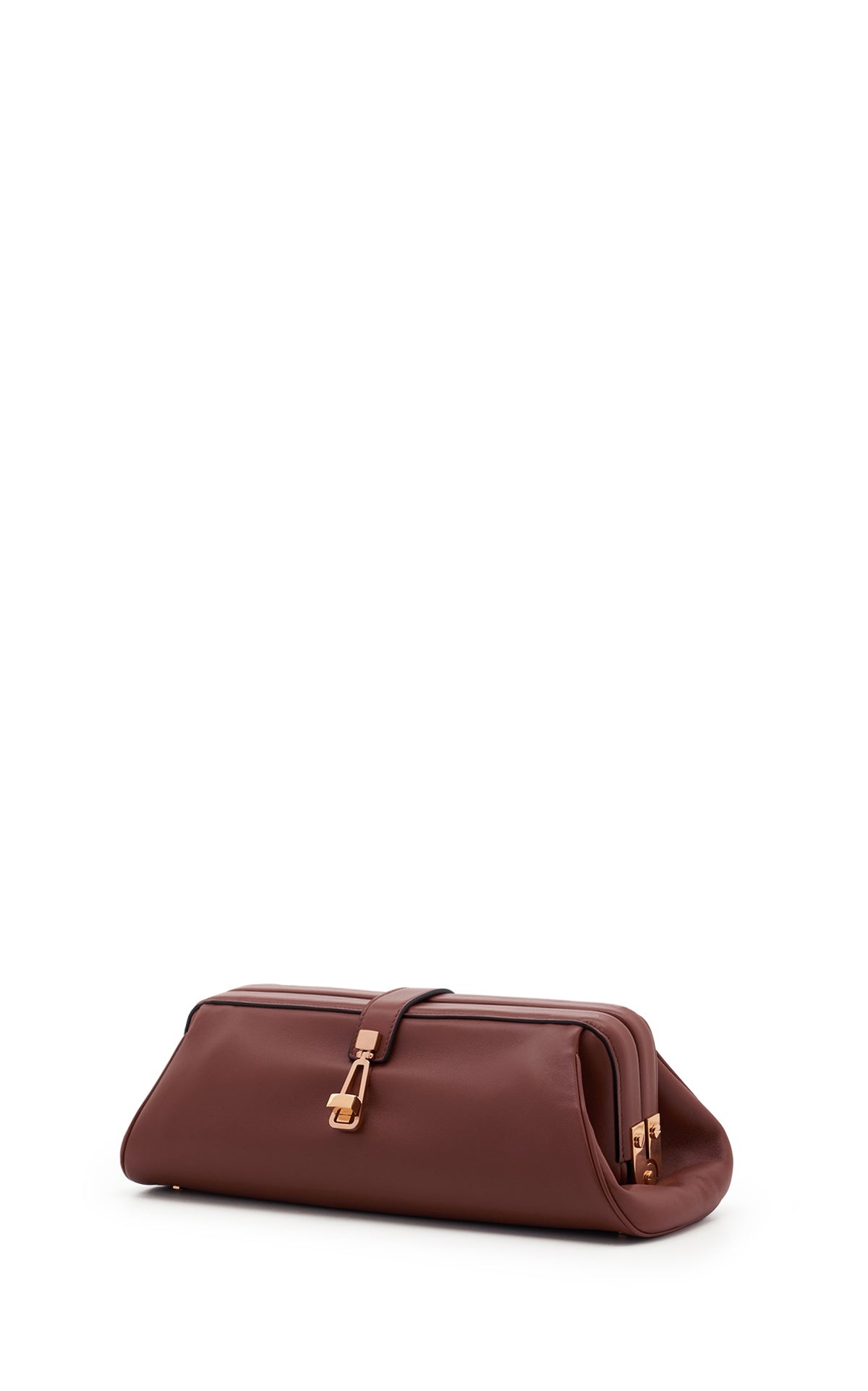 Paola Clutch in Cognac Nappa Leather - 4